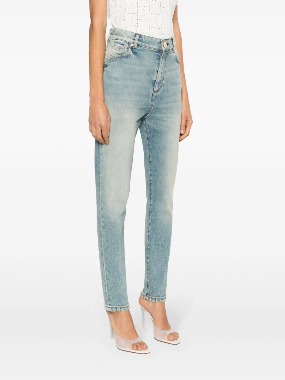 Balmain o1s1wg110825 Mid Rise Skinny Jeans in Indigo Blue Size 30" / US 8 / IT 44 - 2 Thumbnail
