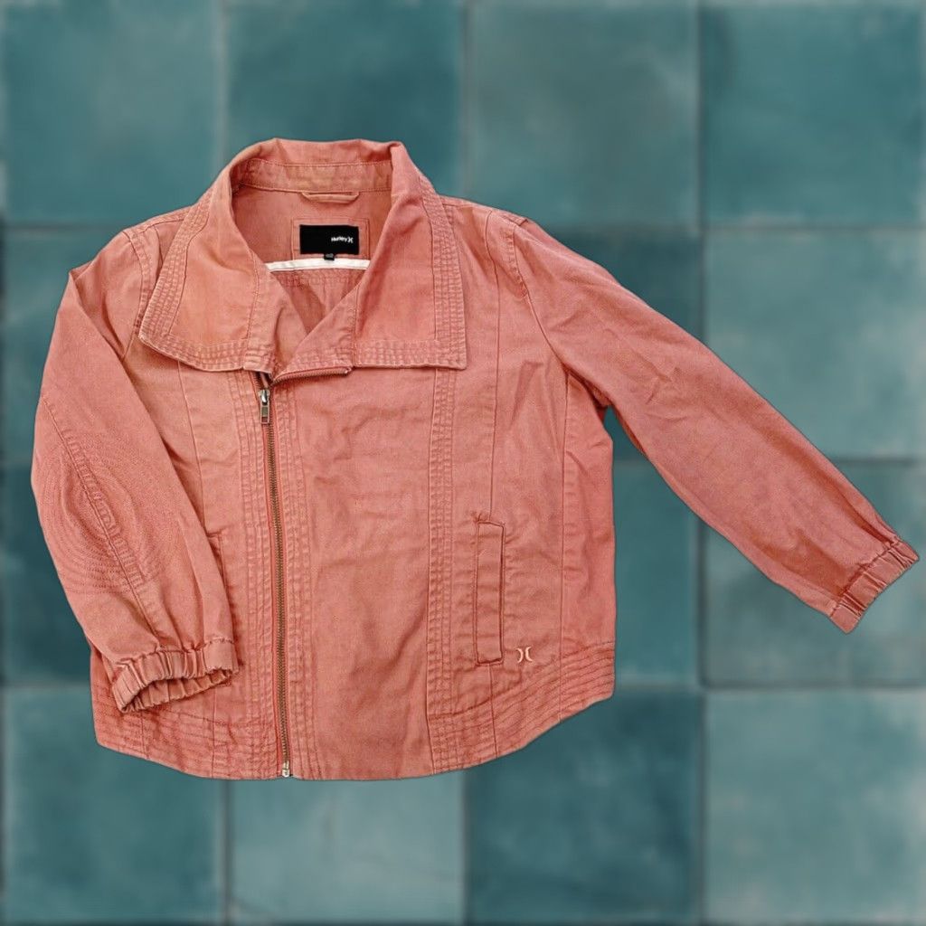 Hurley Hurley Jacket Womens XS Peach Orange 3/4 Sleeve Zip Pockets Casual Biker Motorcycle Size XS / US 0-2 / IT 36-38 - 1 Thumbnail