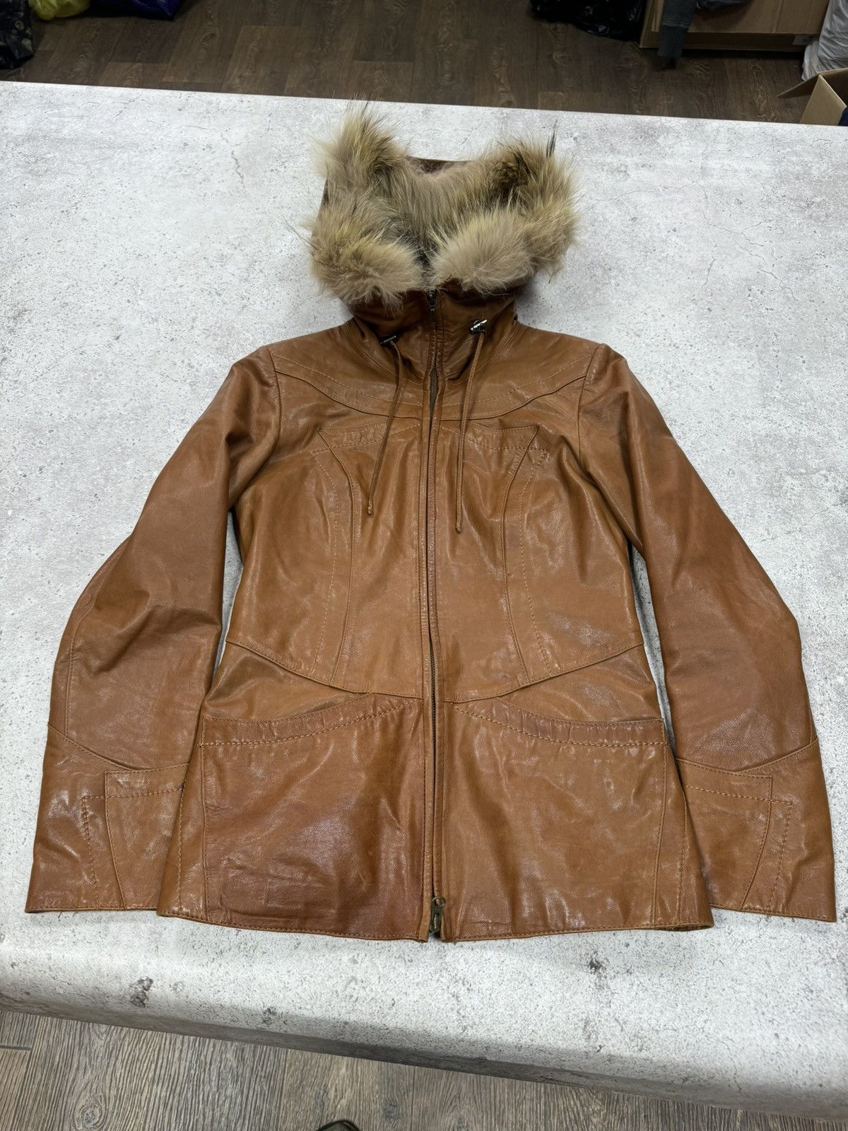 Vintage Real Leather/Fur Japanese LGB Style Long Jacket