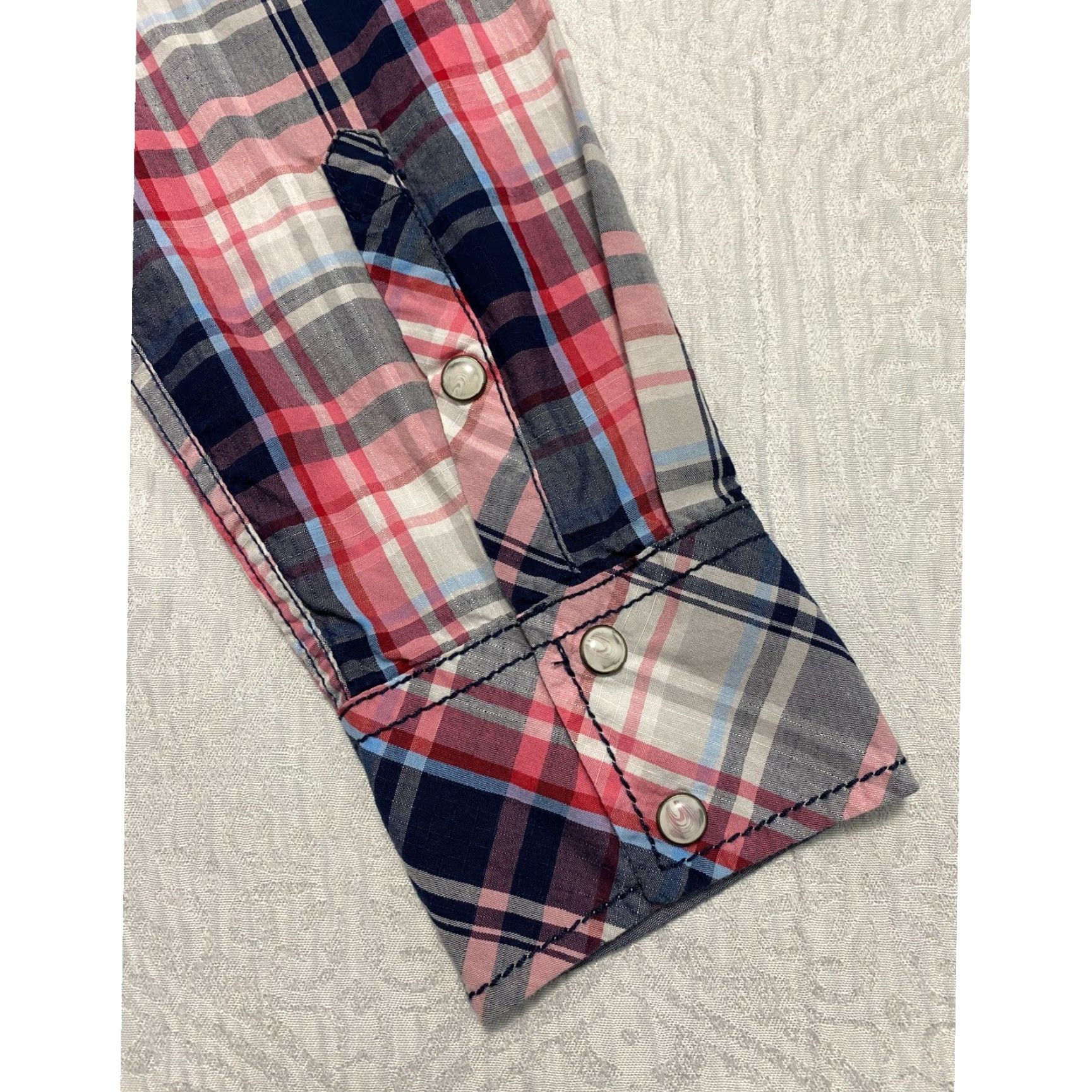 BKE BKE Shirt Western Plaid Pink Long Sleeve Button-Up Snap Pocket Collared Cotton Blend Men L Size US L / EU 52-54 / 3 - 4 Thumbnail