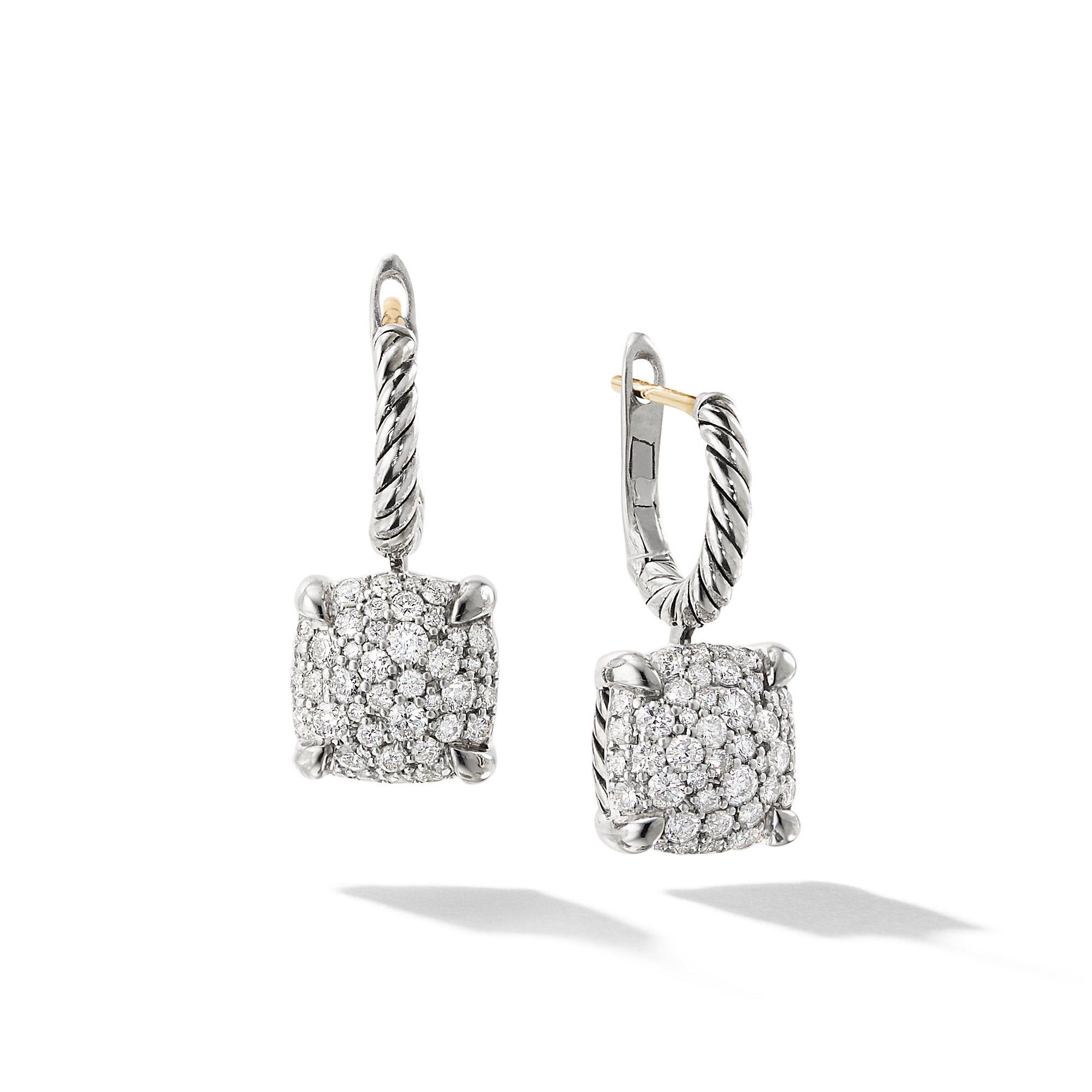 David Yurman o1w1db10525 E12865D Earrings in Silver with Pave Diamond Size ONE SIZE - 1 Thumbnail