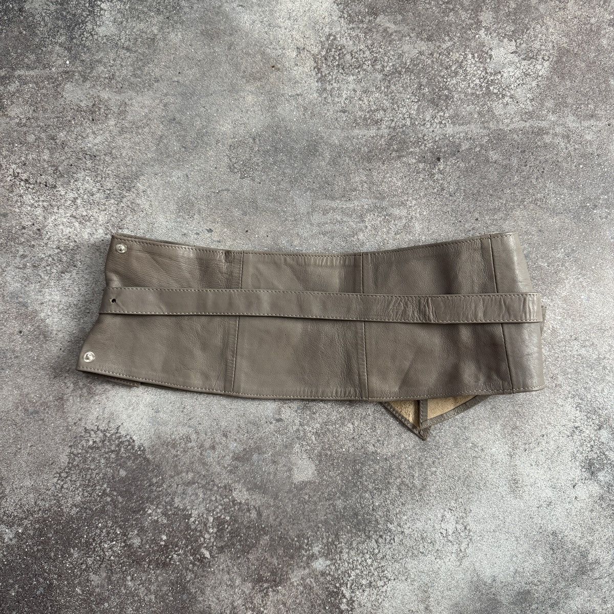Morgan De Toi Morgan Vintage Archive Y2K Real Leather Wide Leather Belt Size ONE SIZE - 6 Thumbnail