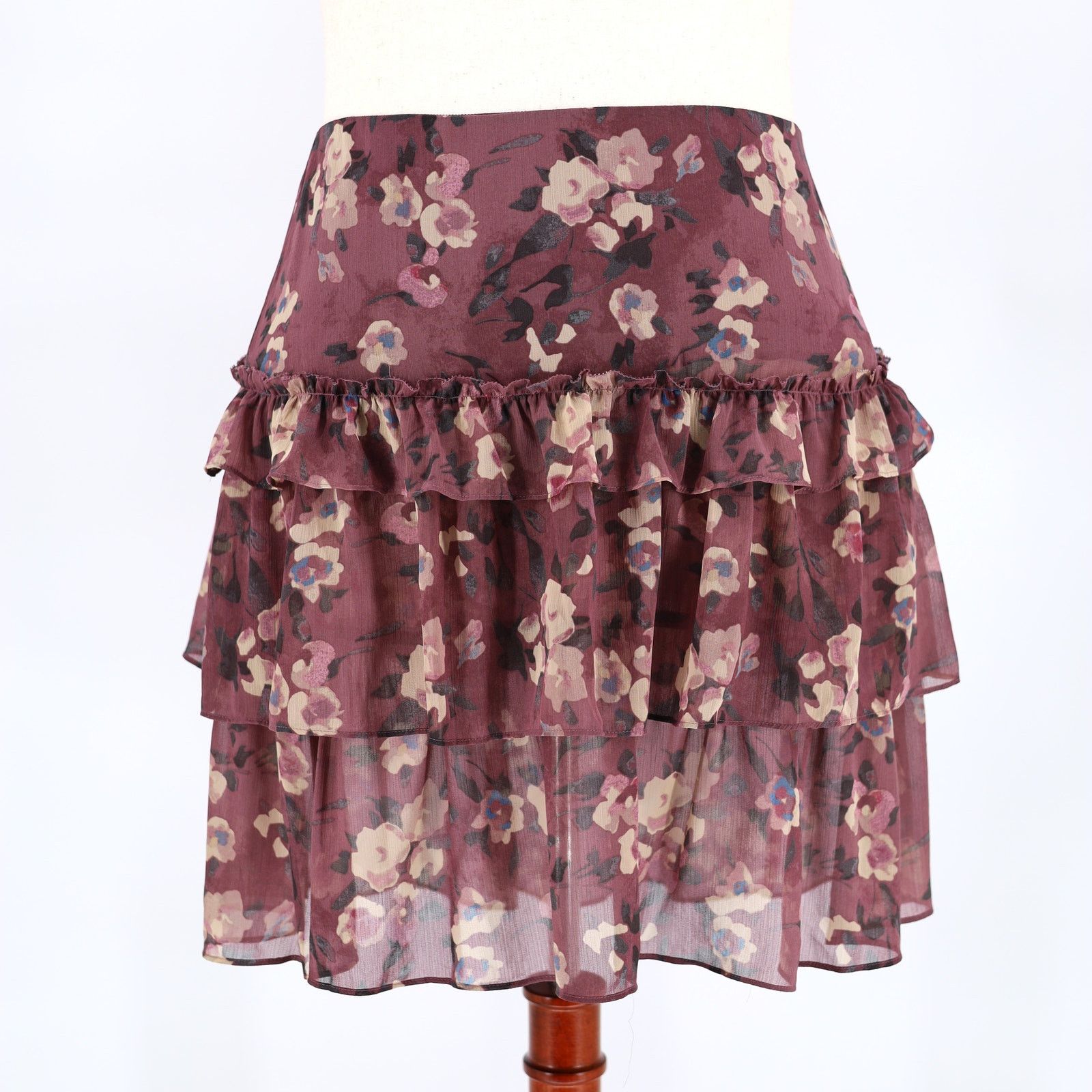 Ralph Lauren Ralph Lauren Women Purple Boho Ruffled Tiered Skirt Size 16 Size 38" / US 16 / IT 52 - 3 Thumbnail