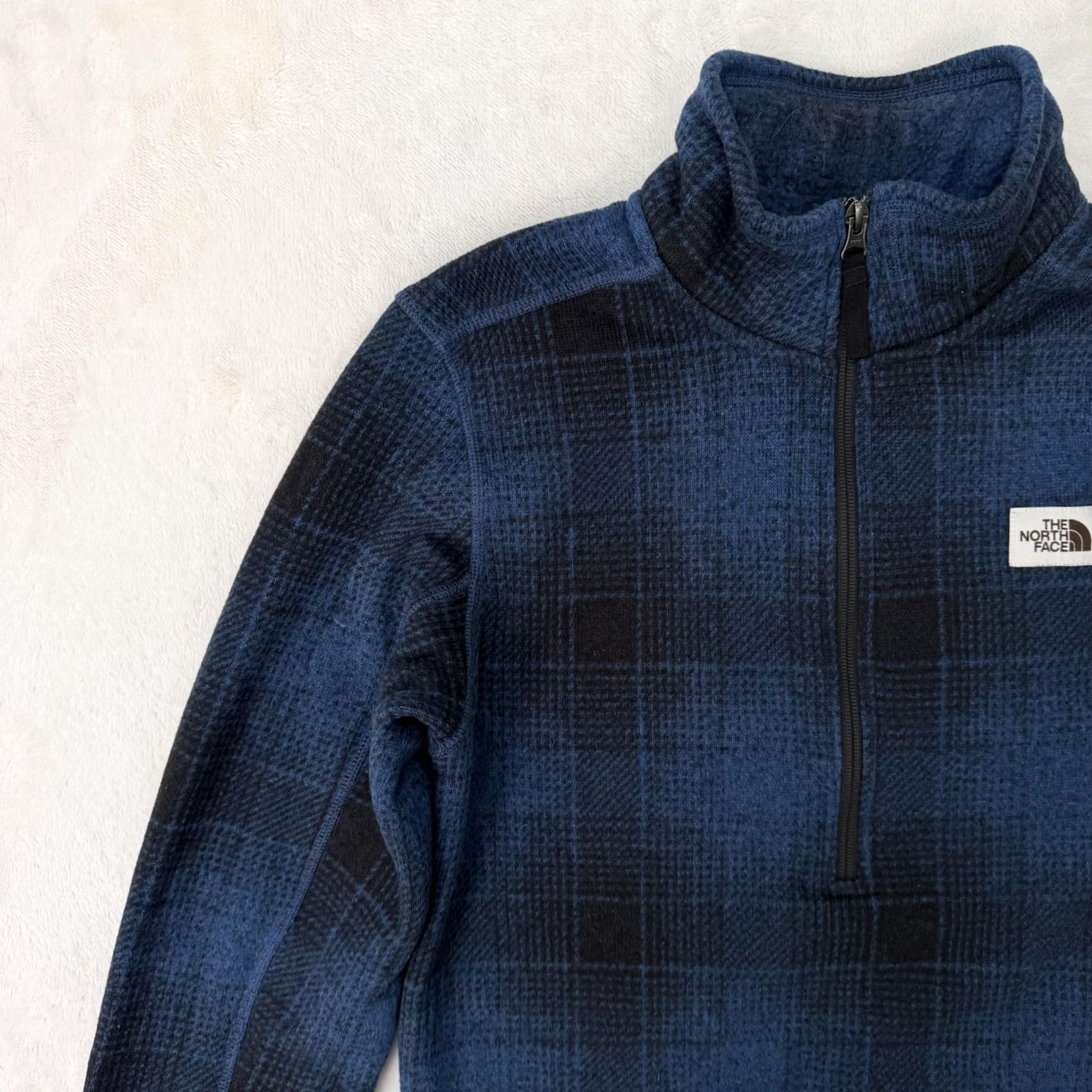 The North Face The North Face Sweatshirt Quarter Zip Mens Small Blue Plaid Fleece Pullover Size US S / EU 44-46 / 1 - 5 Thumbnail