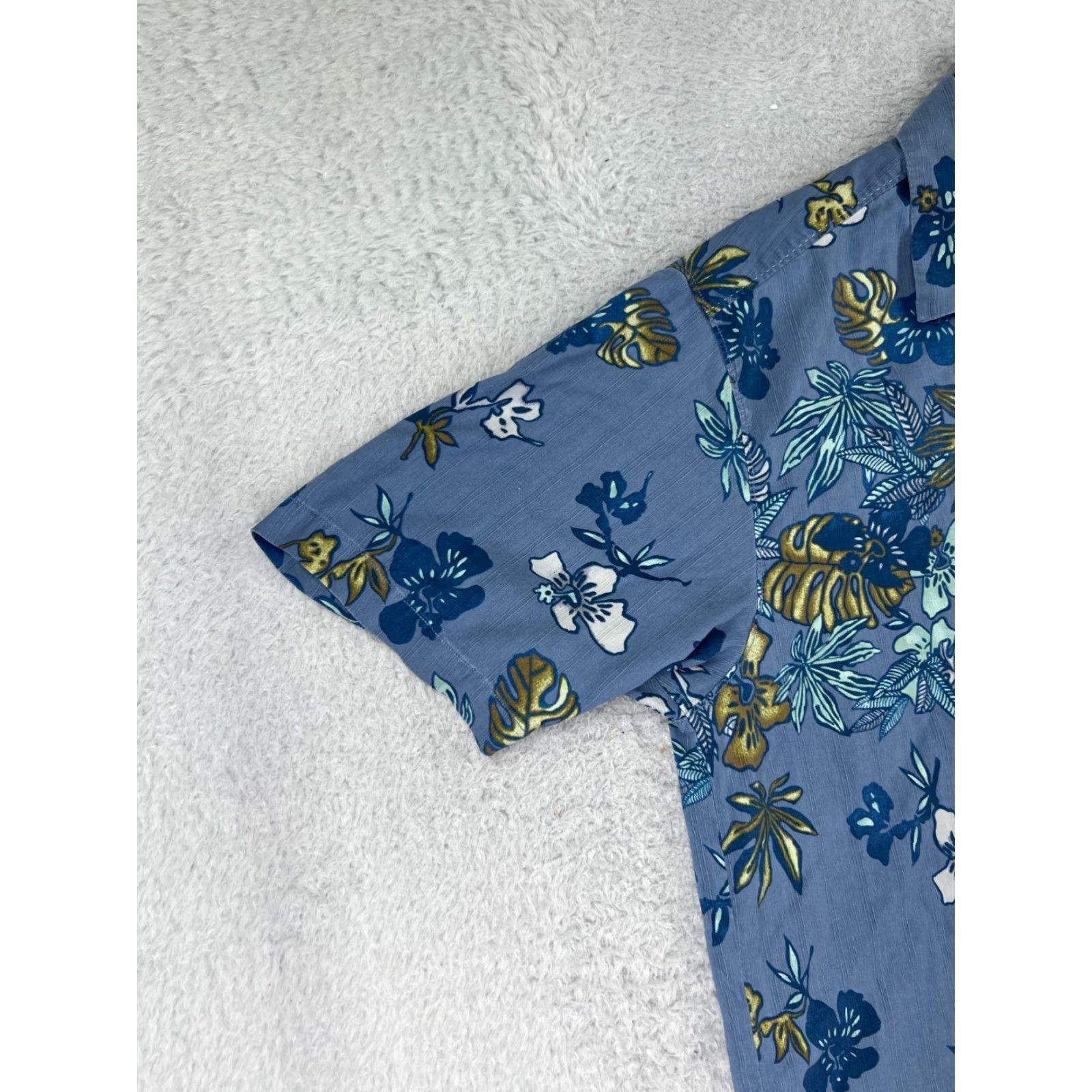 Tommy Bahama Tommy Bahama Shirt Mens Large Blue Leaf Floral Pattern Silk Button Up Hawaiian Size US L / EU 52-54 / 3 - 5 Thumbnail