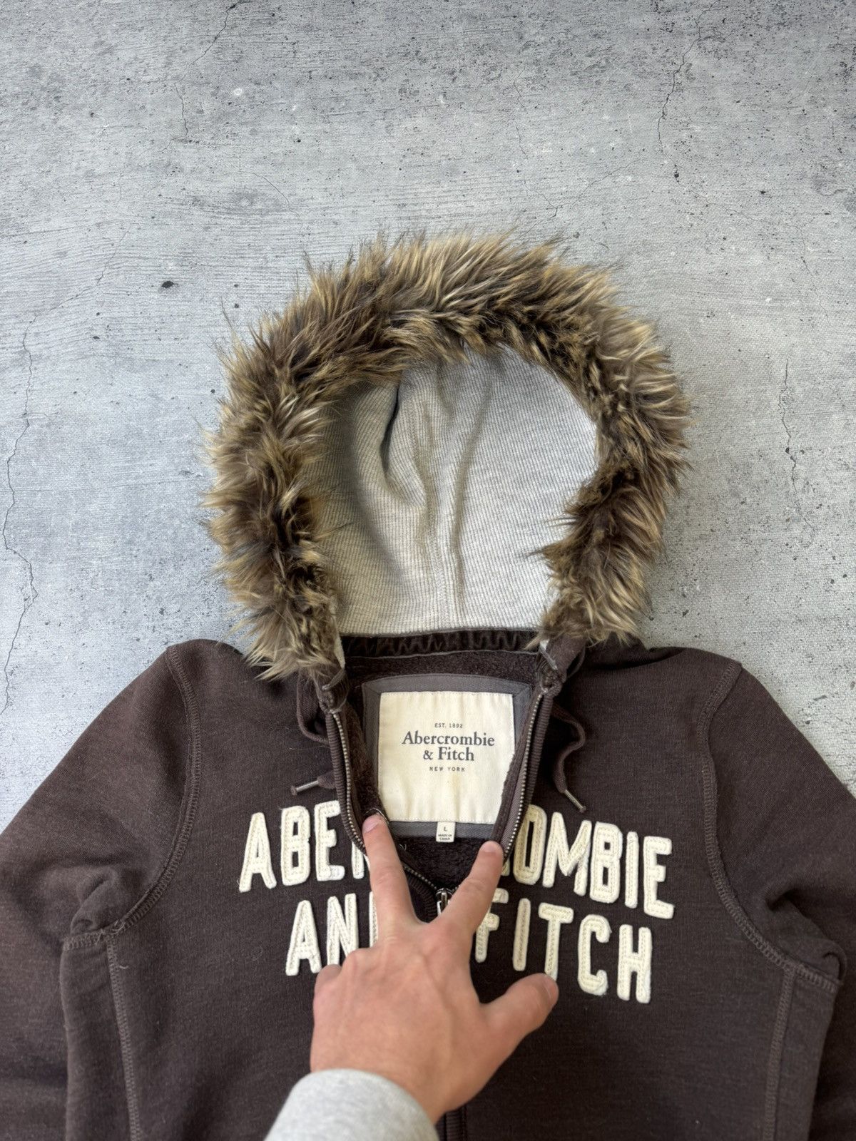 If Six Was Nine Vtg If six was nine Style Abercrombie & Fitch fur Zip Hoodie Size L / US 10 / IT 46 - 3 Thumbnail