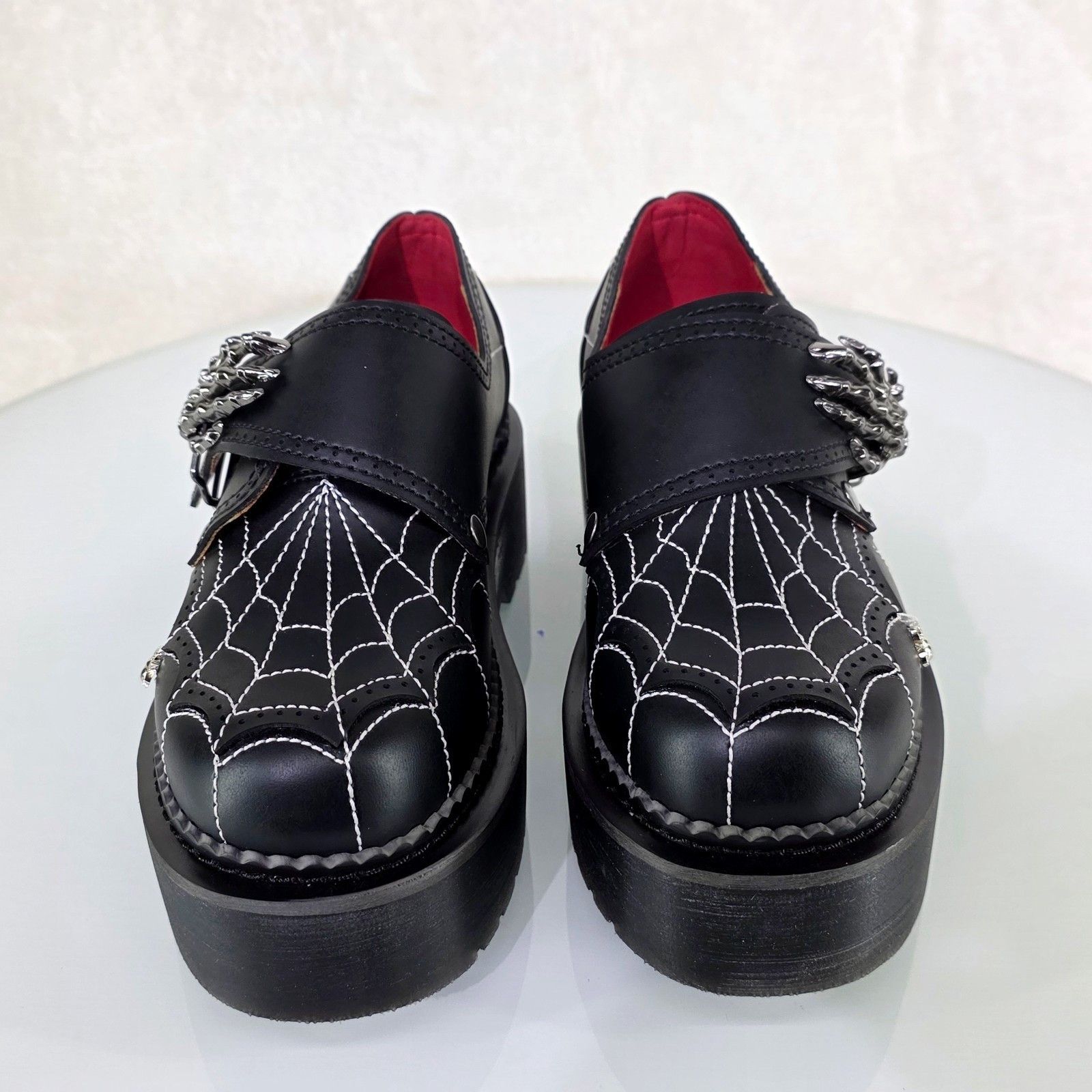 Other Rebel Goth Punk Oxford Shoes Spider Charms Web Stitching Cry Size US 9 / IT 39 - 8 Thumbnail
