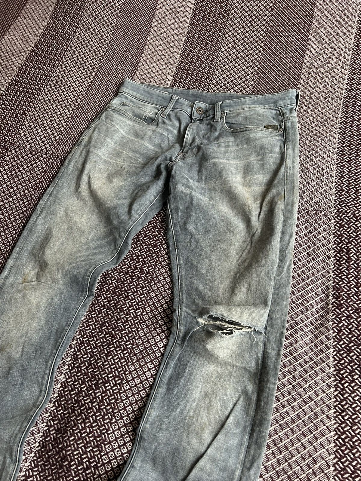 G-Star G-Star Raw Reverd Skinny Denim Jeans Mens Faded Thrashed W32 Size US 32 / EU 48 - 11 Thumbnail