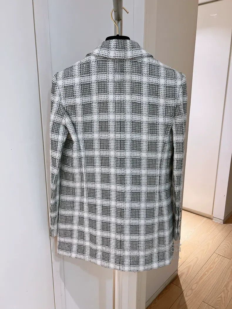 Chanel Chanel Black and white knitted plaid jacket Size XXS / US 00 / IT 34 - 2 Thumbnail