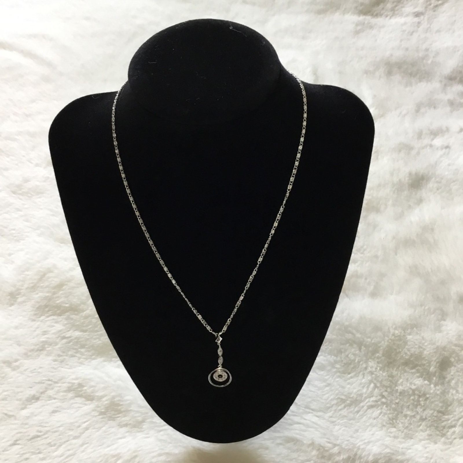 Other Silver Double Circle Sparkling Necklace Size ONE SIZE - 2 Thumbnail