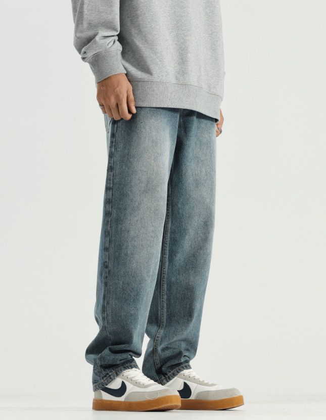 Japanese Brand American retro men's washed loose straight jeans Size US 32 / EU 48 - 2 Thumbnail