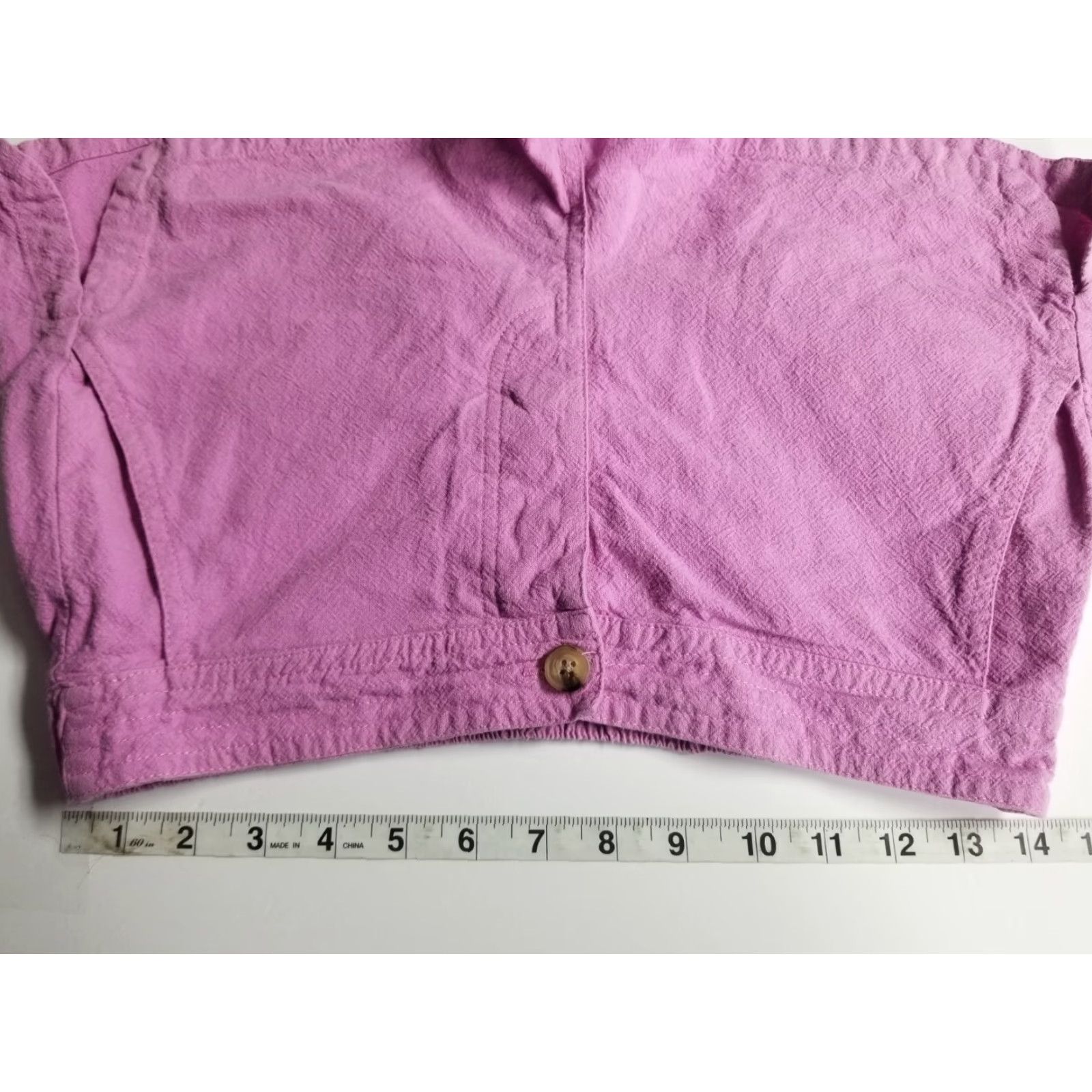 O'Neill O'NEILL Women Pink Solid Linen Blend Shorts Size Small Button up Size 28" / US 6 / IT 42 - 3 Thumbnail