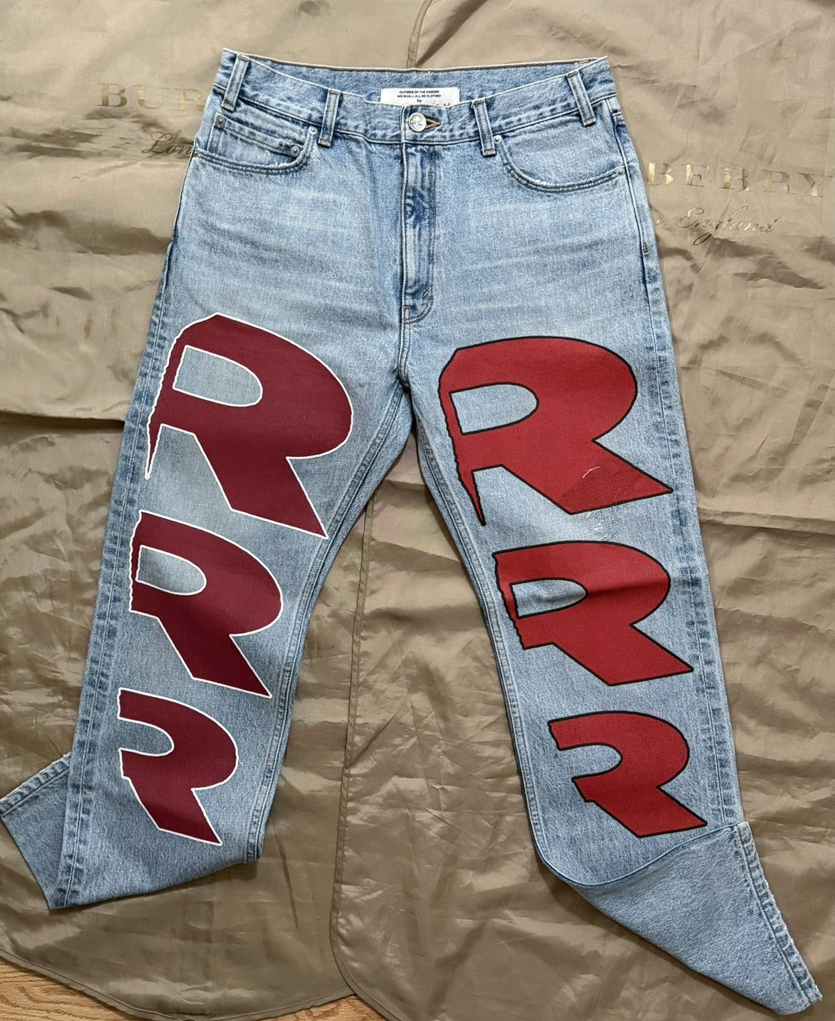 RRR-123 RIVINGTON roi Rebis Men Monogram Straight-Leg Jeans size 32 Size US 32 / EU 48 - 1 Thumbnail