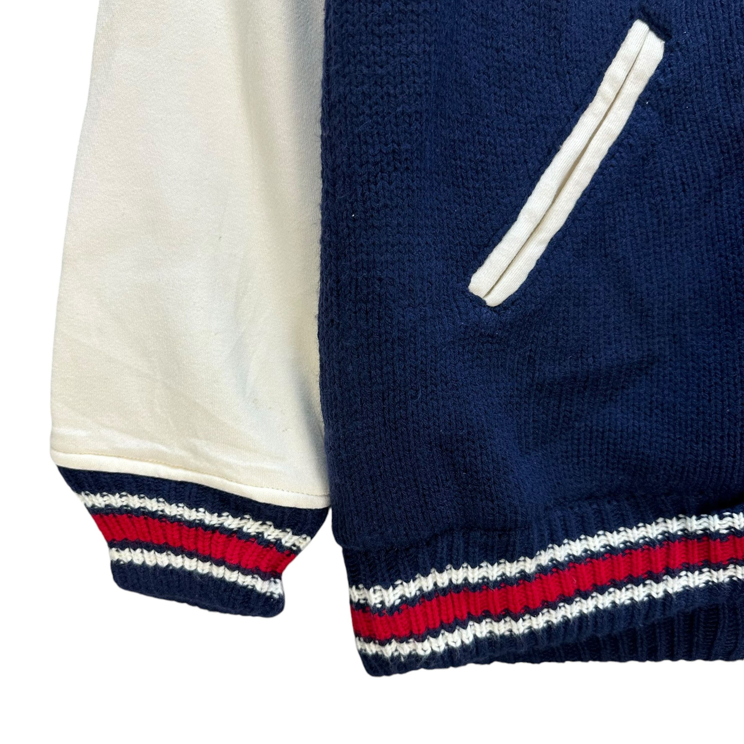 Native NATIVE AMERICAN Graphic Logo Knitted Bomber Jacket #A55-1259 Size US L / EU 52-54 / 3 - 8 Thumbnail