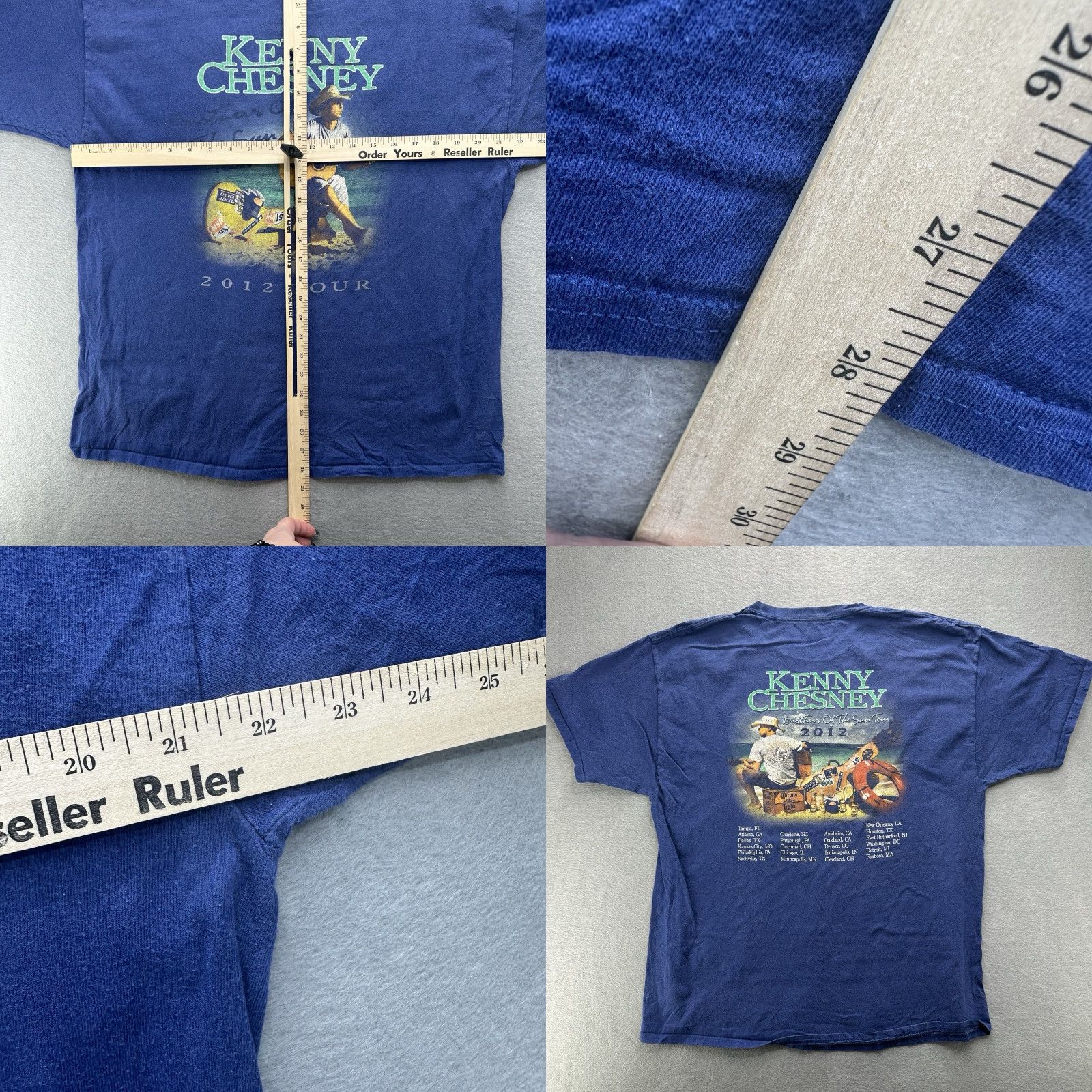 Hanes Kenny Chesney 2012 Brothers Of The Sun Tour T Shirt Adult XL Blue Mens Western T-Shirt Mens XL Blue Western Size US XL / EU 56 / 4 - 8 Thumbnail