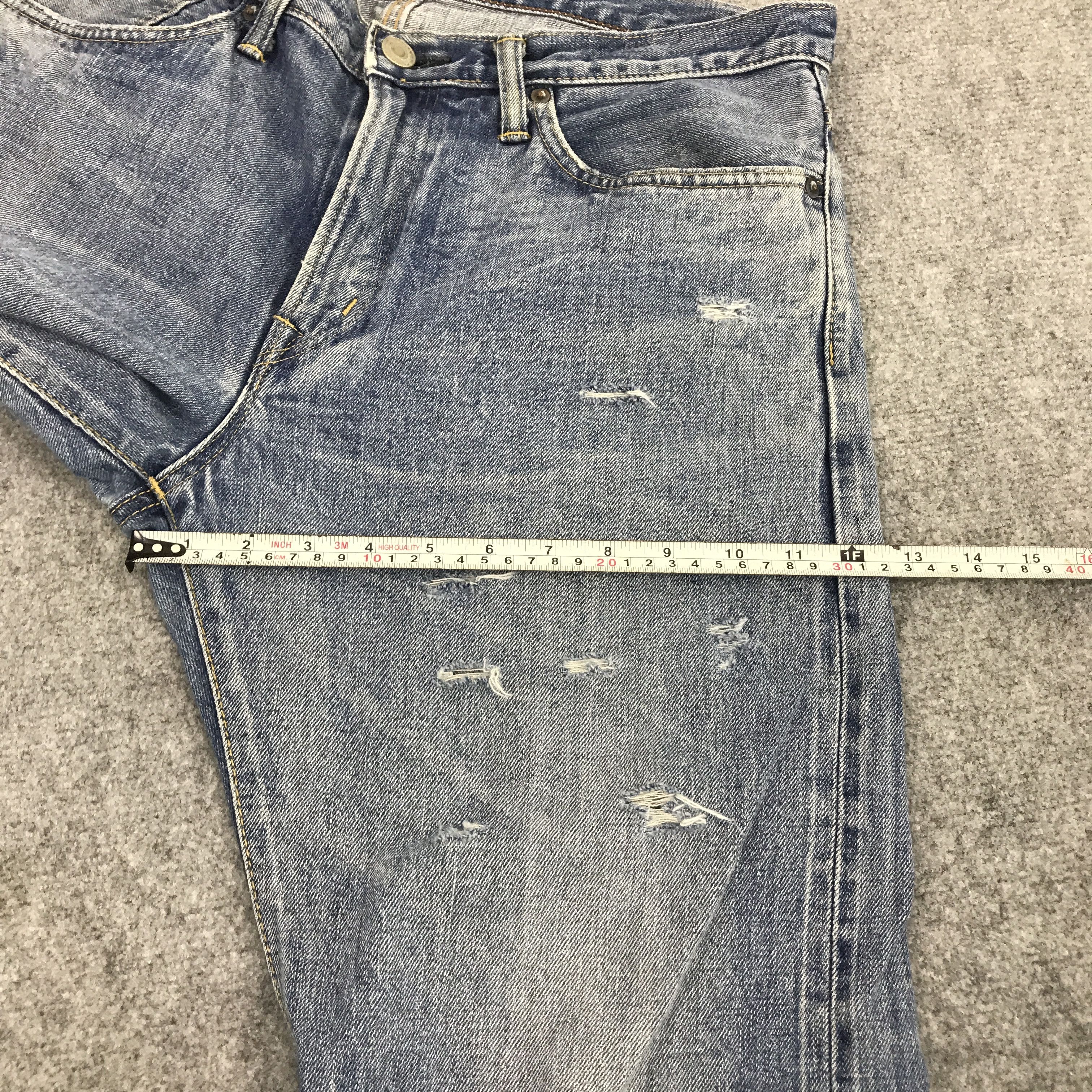 Edwin × Japanese Brand BAGGY EDWIN JAPN DESIGN DISTRESSED JEAN Size US 33 - 5 Thumbnail
