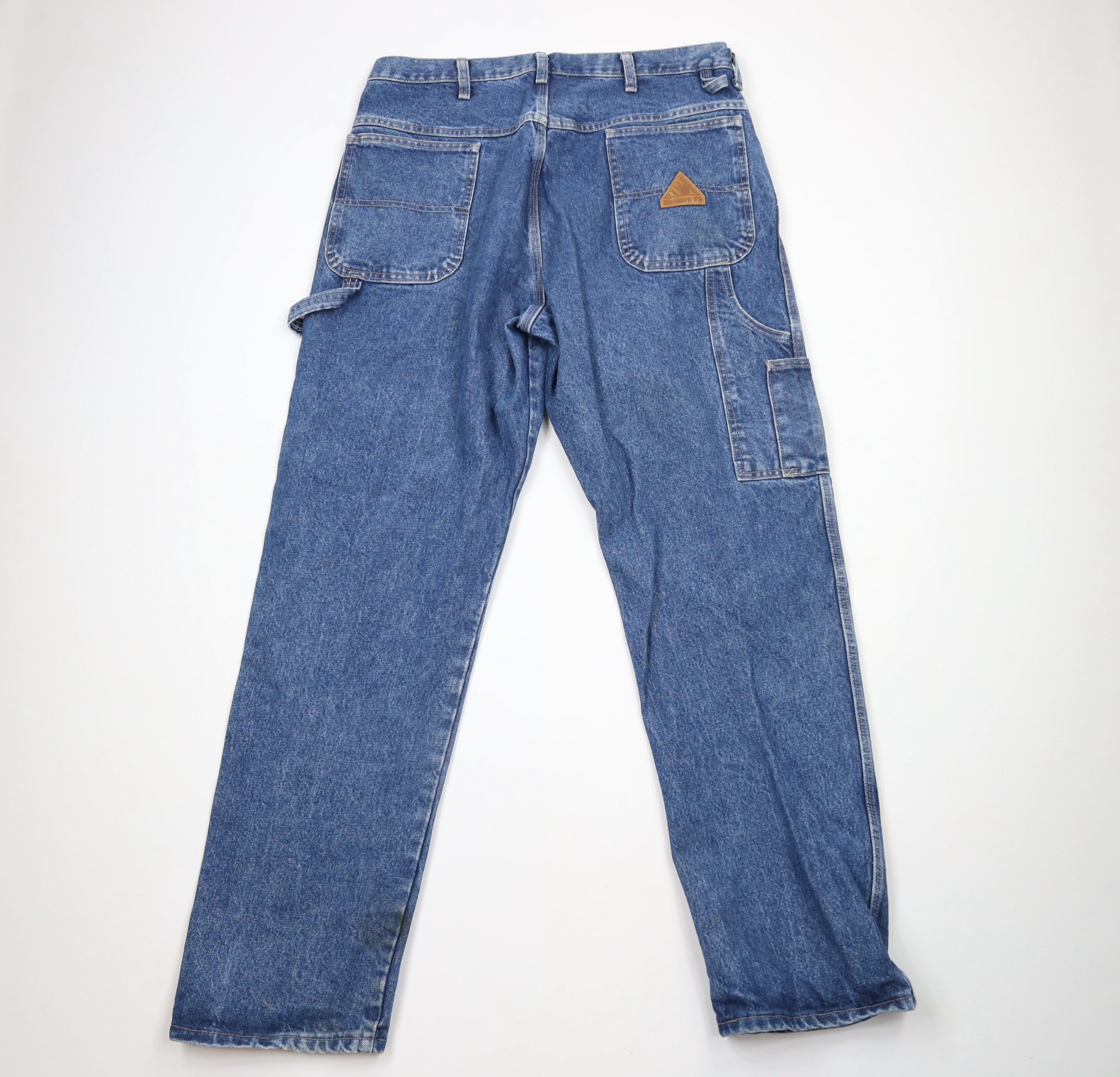Vintage Vintage Bulwark FR Flame Resistant Wide Leg Dungaree Jeans Size US 38 / EU 54 - 9 Thumbnail