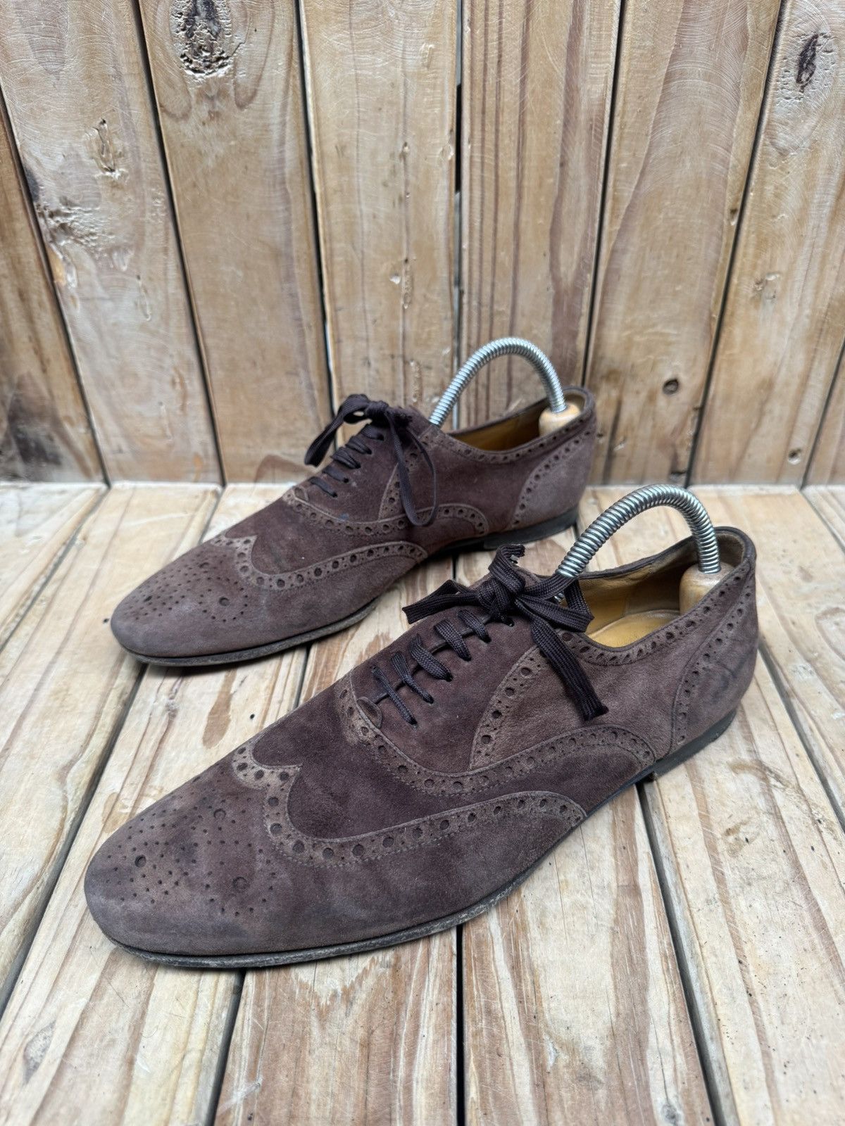 Gucci Gucci Brown Men’s suede leather dress shoes UK 6 E Size US 6.5 / EU 39-40 - 14 Thumbnail