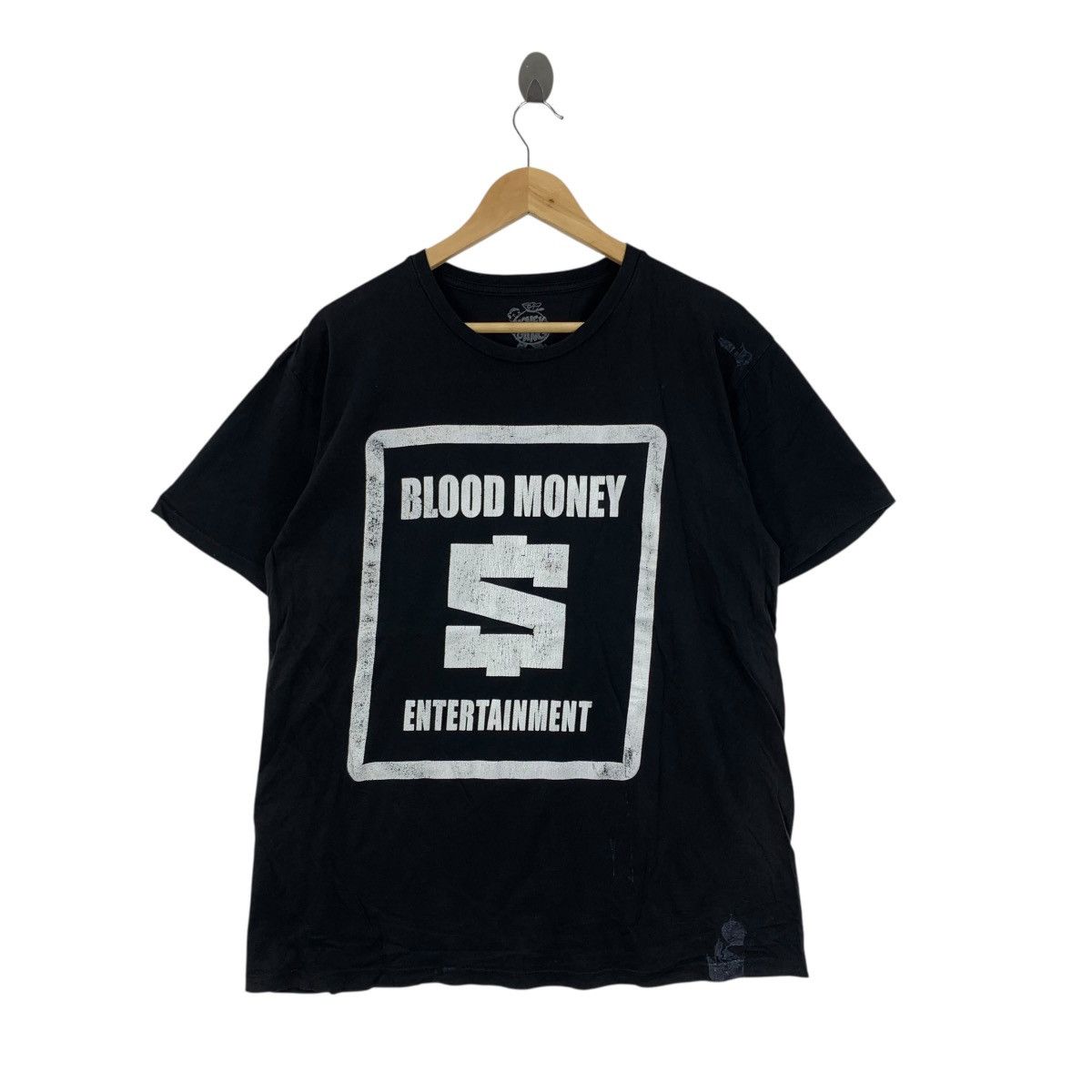 Vintage BLOOD MONEY ENTERTAINMENT Usa Money Gang Rapper Tshirt Size US L / EU 52-54 / 3 - 1 Thumbnail