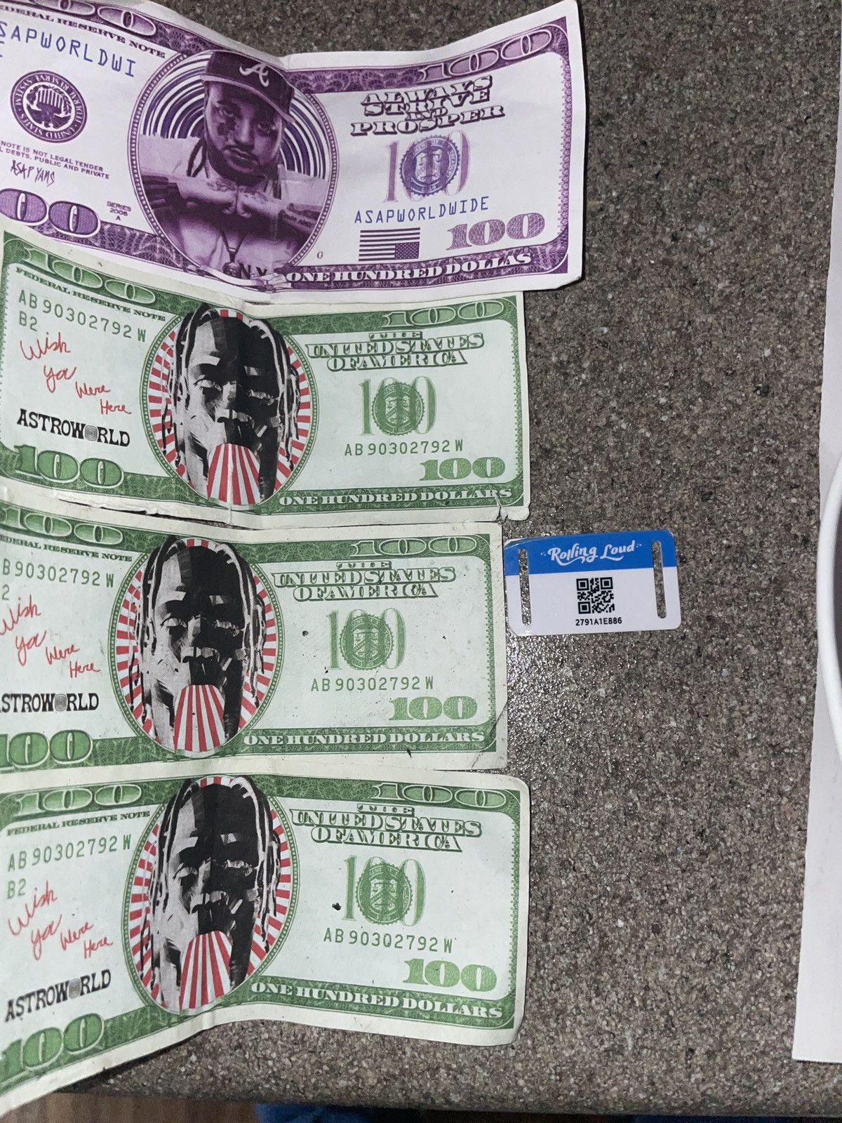 Travis Scott Travis Scott Astroworld Asap Yams $100 bills Size ONE SIZE - 2 Thumbnail