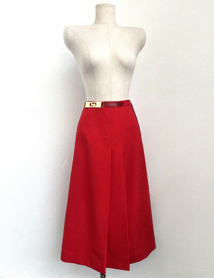 Celine Celine Vintage Carriage Buckle Belt Red Skirt Size 27" / US 4 / IT 40 - 4 Thumbnail