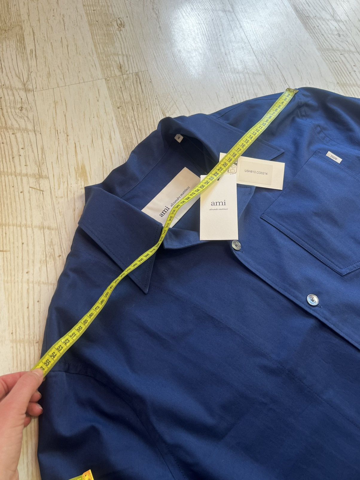 AMI Ami Oversized Cotton Shirt Dark Navy Pocket Unisex Size M Size US M / EU 48-50 / 2 - 12 Thumbnail