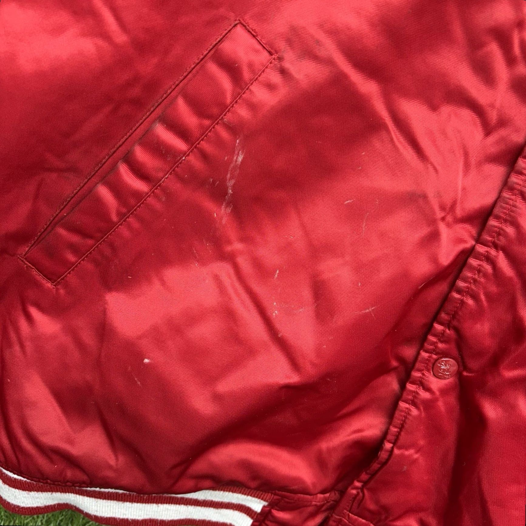 Vintage Stall And Dean Cornell Jacket Mens 4XL Red Embroidered Varsity Satin Snap Close Size US XXL / EU 58 / 5 - 4 Thumbnail