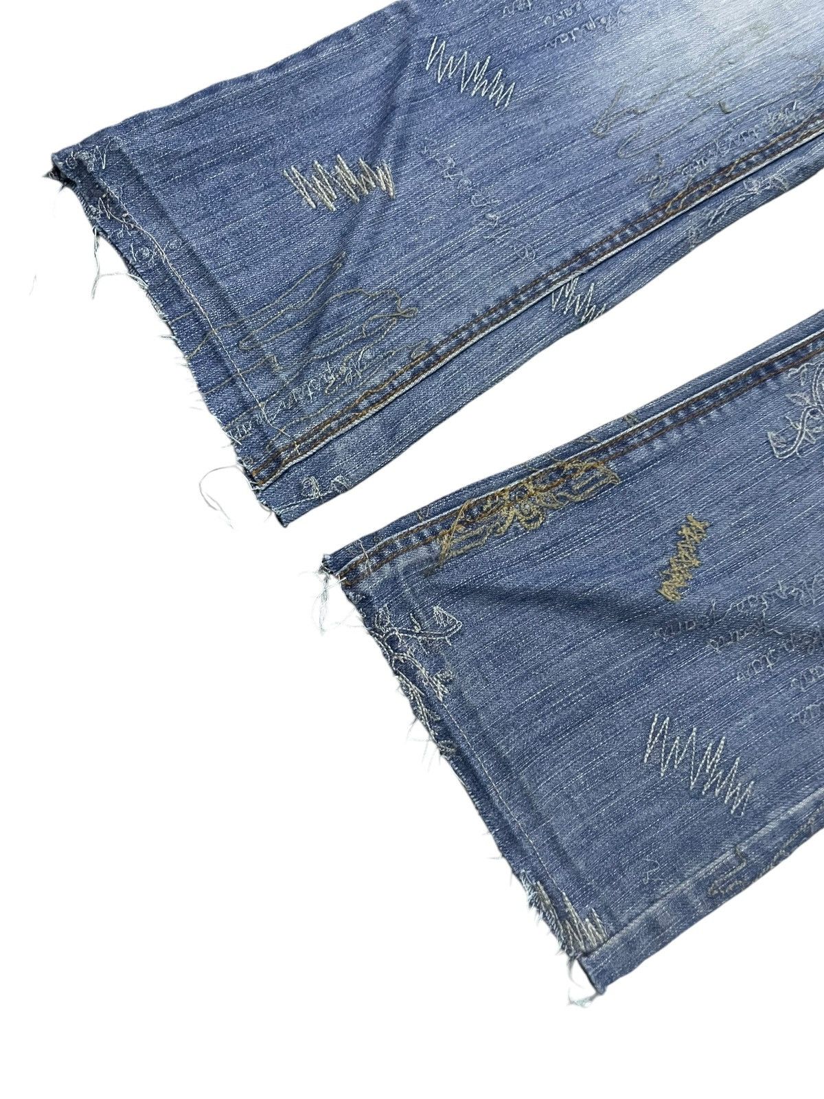 Hysteric Glamour × Japanese Brand Nep Star Japan Embroidery Doodle Heavy Stitch Flare Jeans Size US 30 / EU 46 - 5 Thumbnail