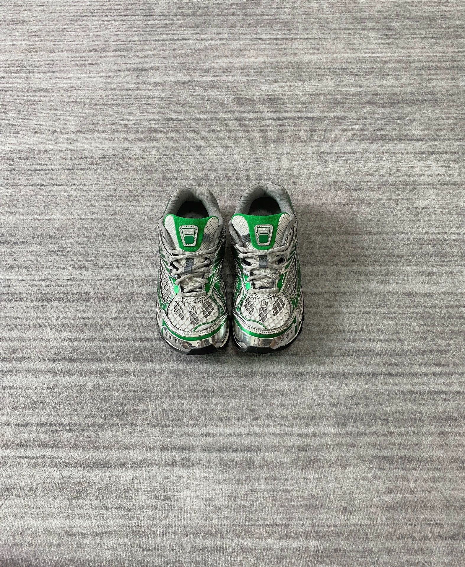Bottega Veneta BV Orbit Green Silver Retro Running Shoe Women's 37 Size US 6.5 / IT 36.5 - 1 Thumbnail