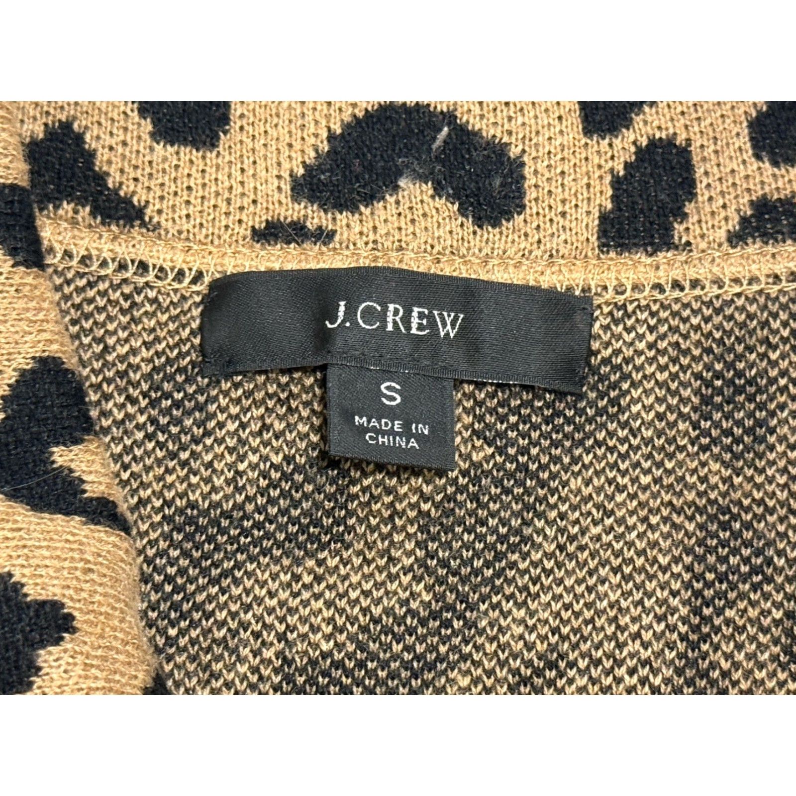 J.Crew VINTAGE J. Crew Sophie Leopard Print Blazer Women's Sz S Open Front Merino Wool Tan Size S / US 4 / IT 40 - 5 Thumbnail
