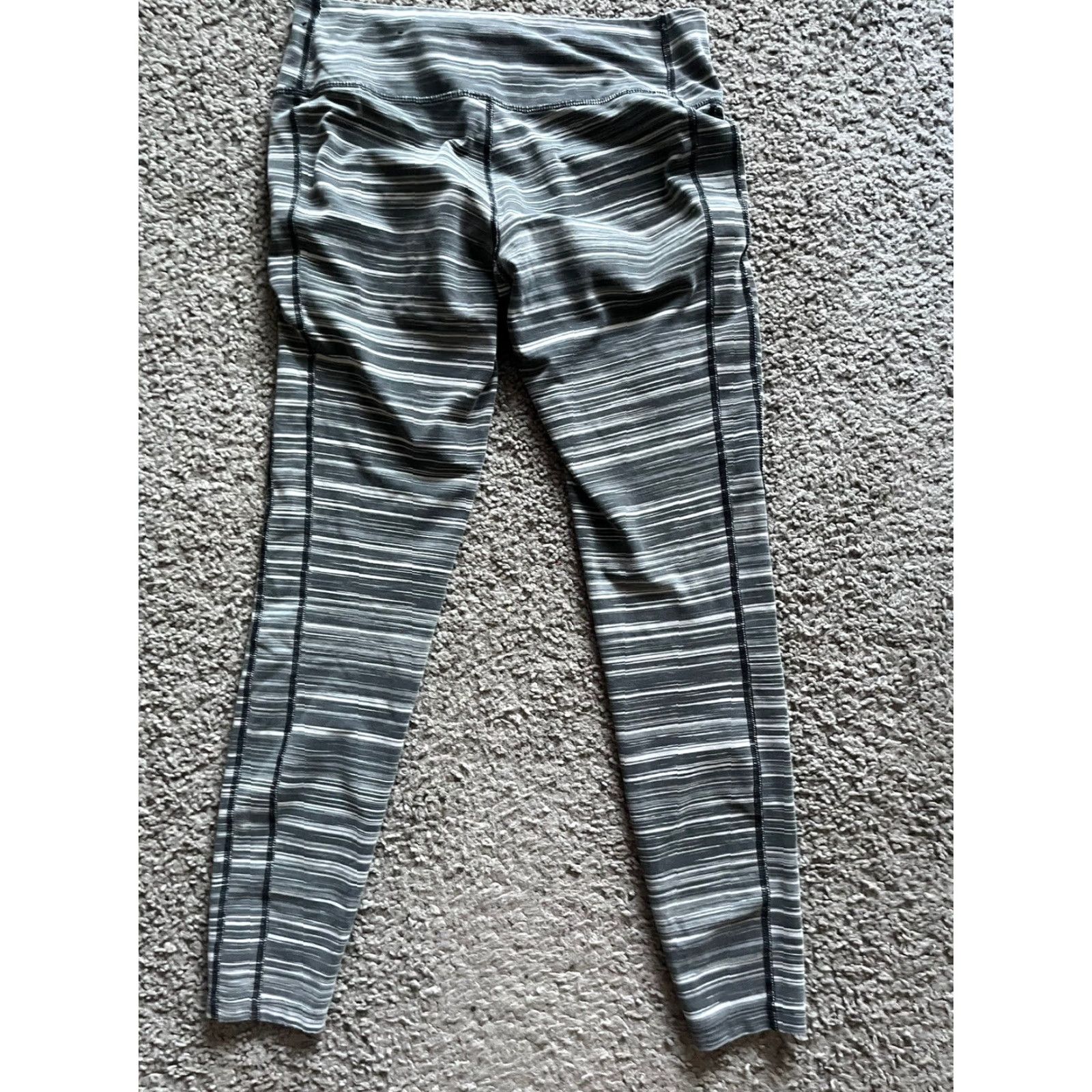 Nike Nike Women's Training Tight Leggings Gray Striped Medium Sportswear Size 32" / US 10 / IT 46 - 3 Thumbnail