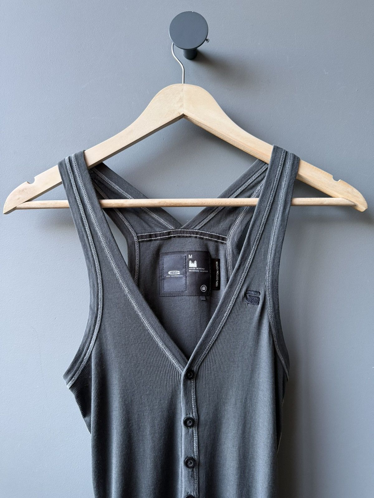 G-Star G Star Ribbed Button Tank Top Size M Size M / US 6-8 / IT 42-44 - 2 Thumbnail
