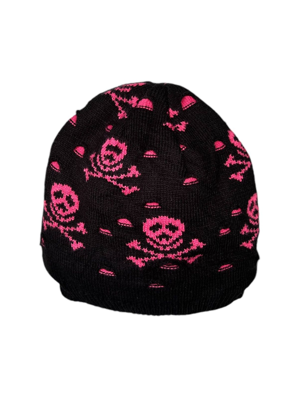 14th Addiction × Hysteric Glamour × Japanese Brand Skull Distressed Punk Bondage Style Reversible Beanie Hats☠️ Size ONE SIZE - 1 Thumbnail