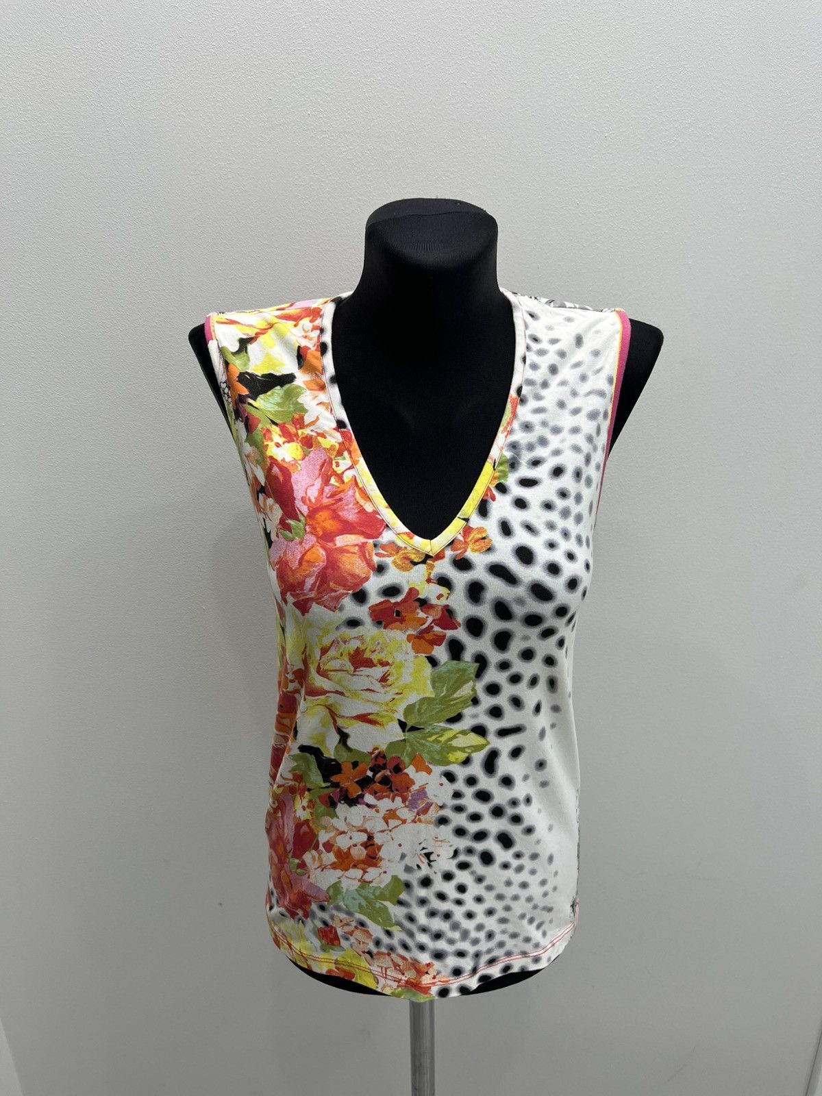 Vintage Just Cavalli by Roberto Cavalli Floral Leopard Top