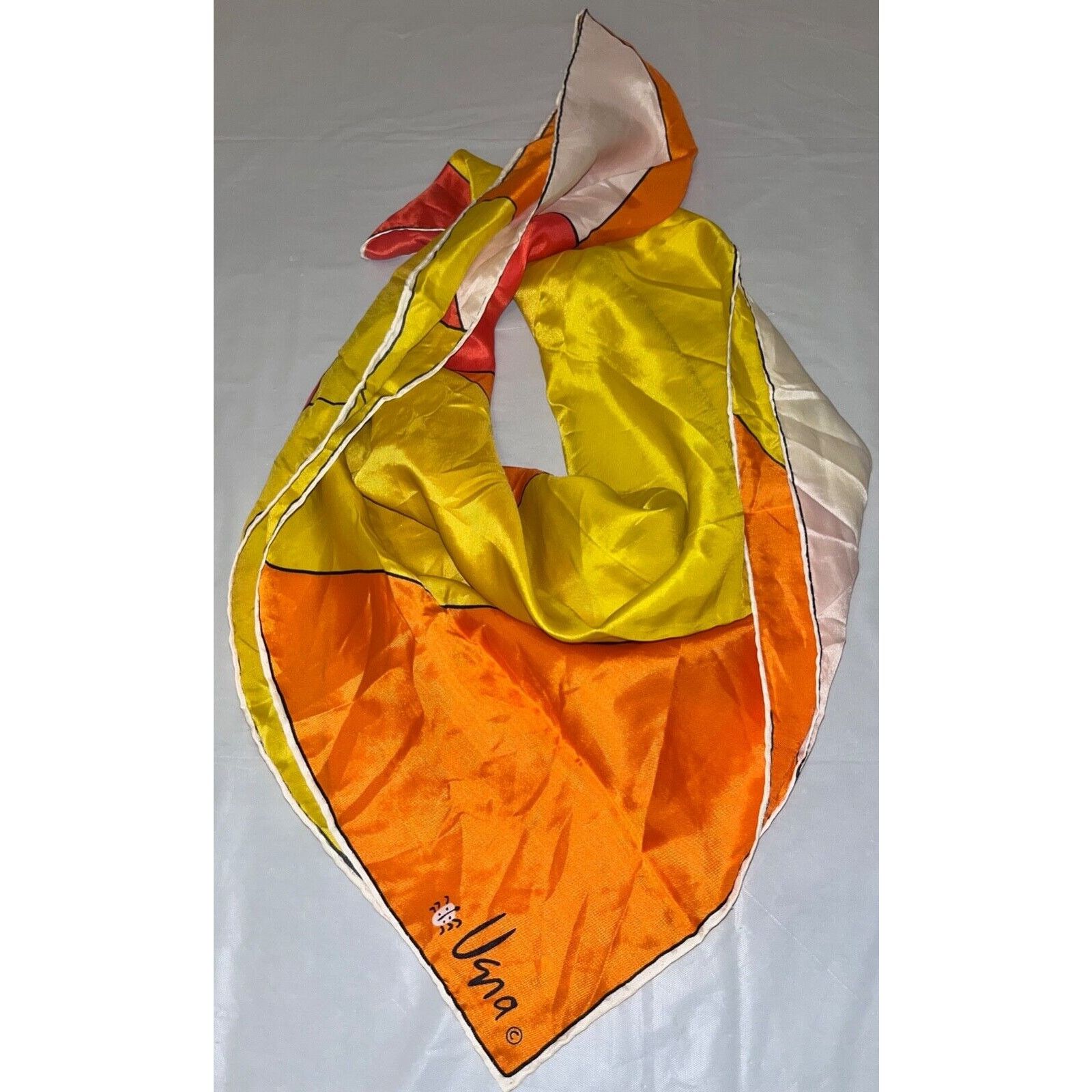 Other Vintage Vera Neumann Scarf - Ladybug Sign - Orange, Yellow, Size ONE SIZE - 4 Thumbnail