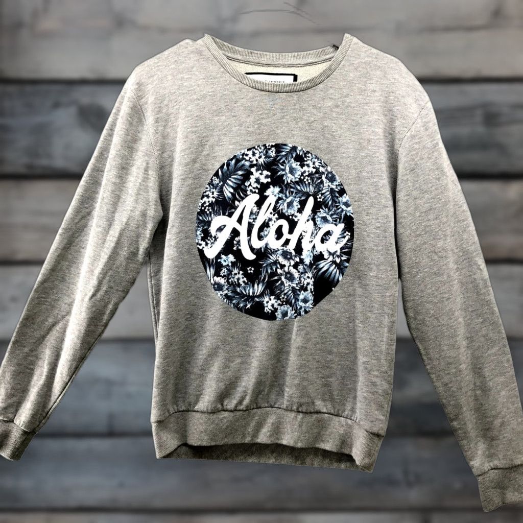 Zara Zara Sweatshirt Mens M Gray Aloha Floral Crew Neck Fleece Tropical Size US M / EU 48-50 / 2 - 1 Thumbnail