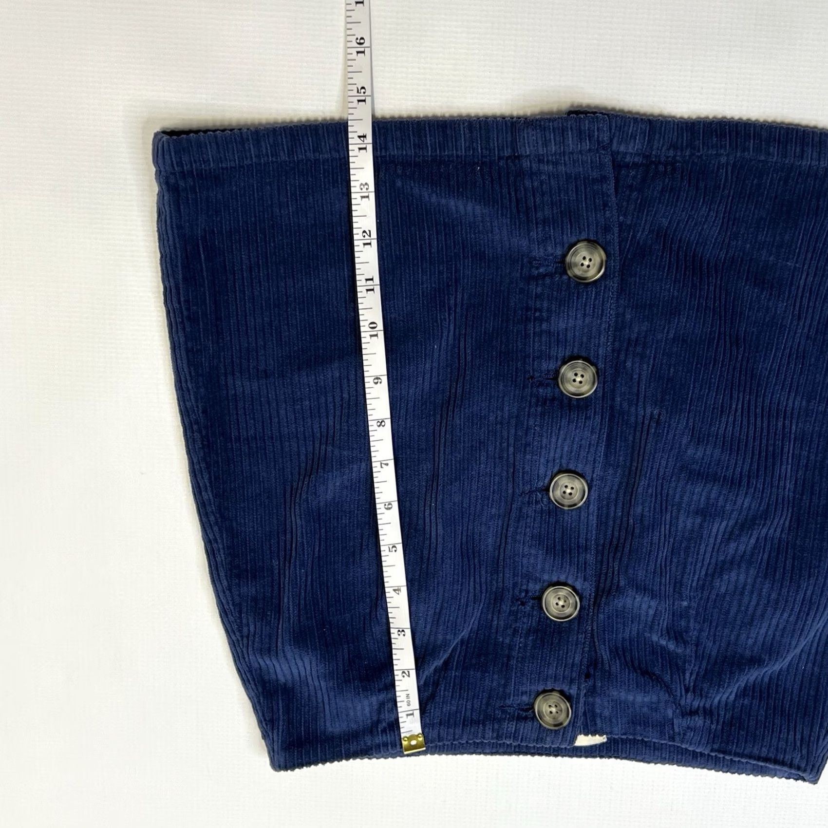 Pacsun Pacsun Corduroy Mini Skirt Women’s 24 Navy Blue Button Front Y2K Streetwear (Juniors) Womens Size 42" / US 20 - 2 Thumbnail