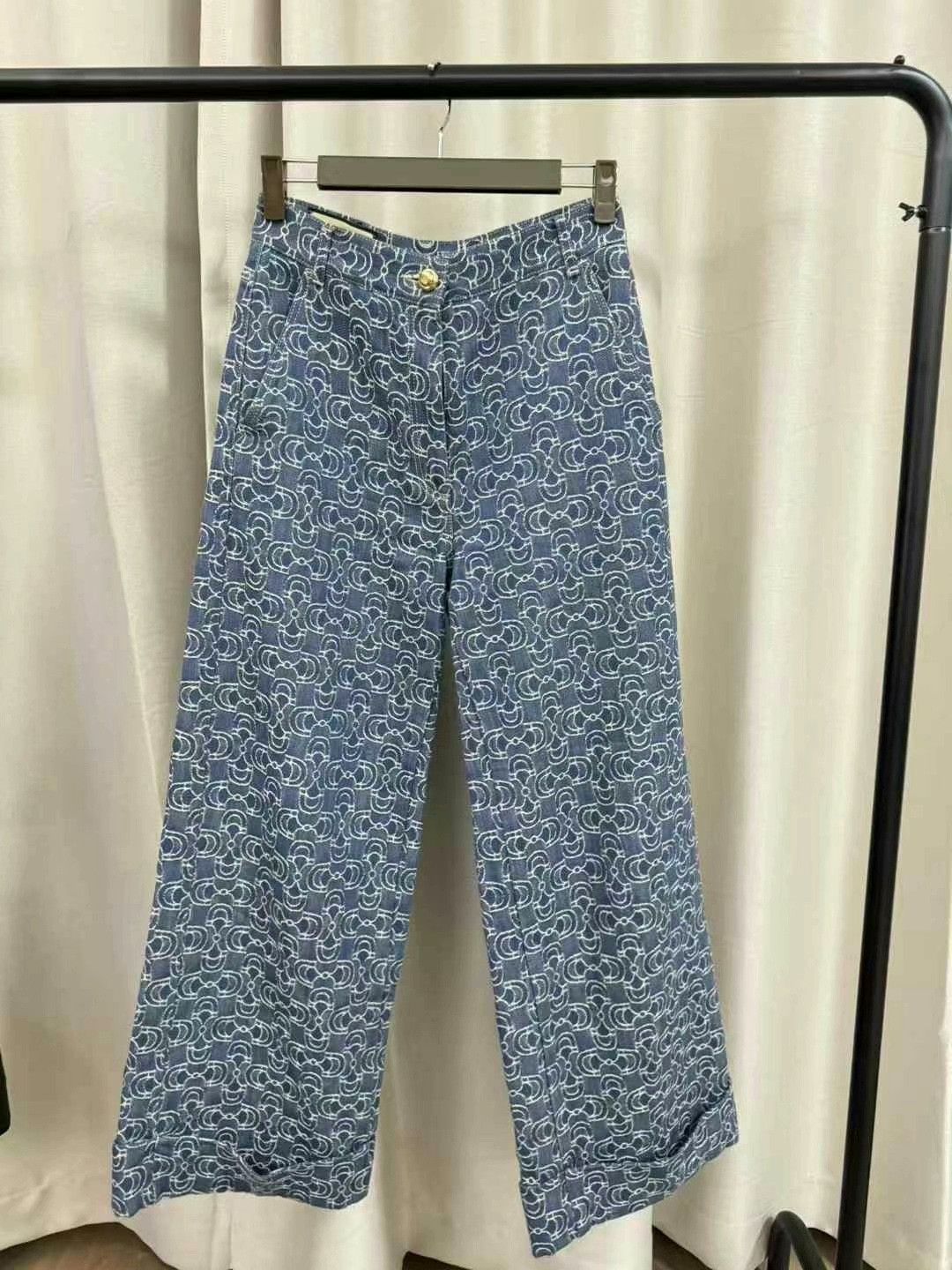 Gucci gucci blue monogram logo denim pants Size 25" / US 0 / IT 36 - 1 Thumbnail