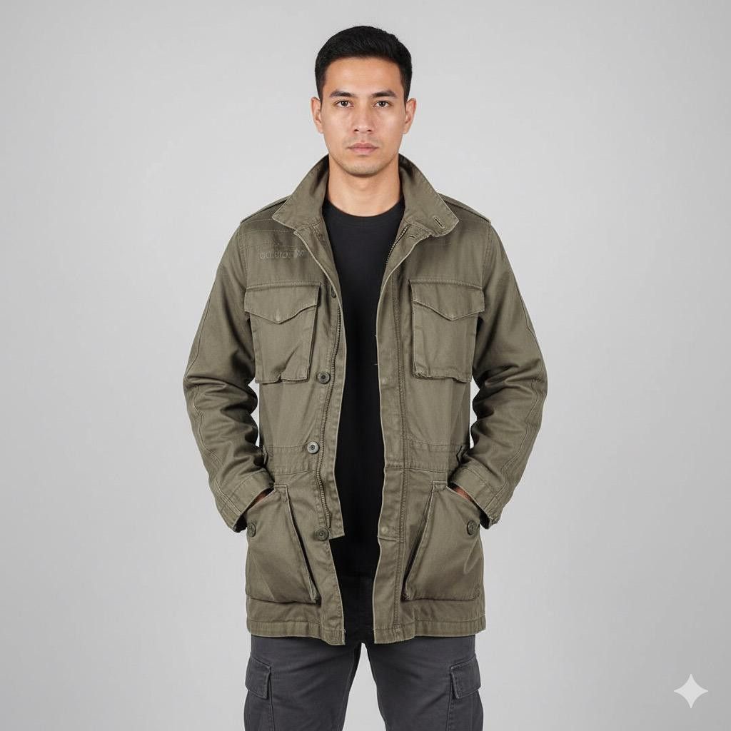 Adidas Vintage Adidas Millitary Long Jacket Size US L / EU 52-54 / 3 - 1 Thumbnail