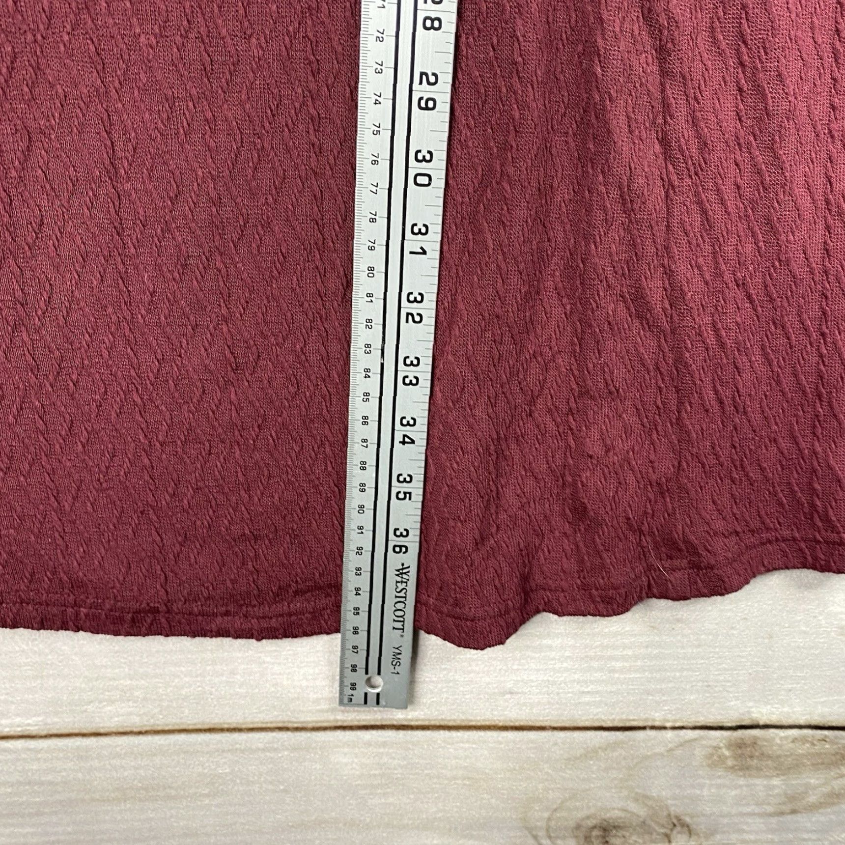 Vintage DressTells Dress 2XL Burgundy Long Sleeve Knit Pullover Textured Geometric NWT Size XXL / US 16-18 / IT 52-54 - 5 Thumbnail