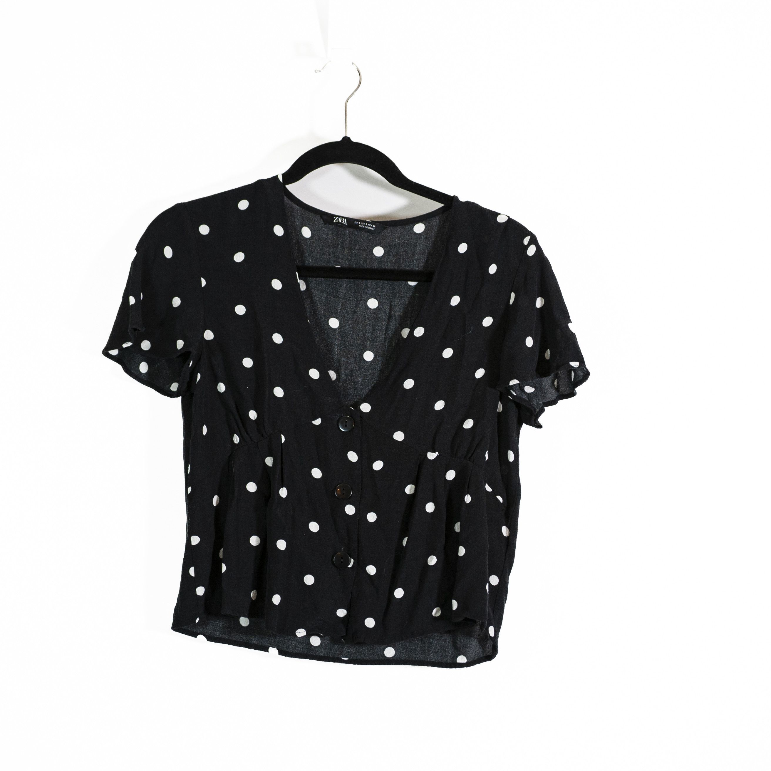 Zara Zara Crepe Chiffon V Neck Button Front Size S / US 4 / IT 40 - 1 Thumbnail
