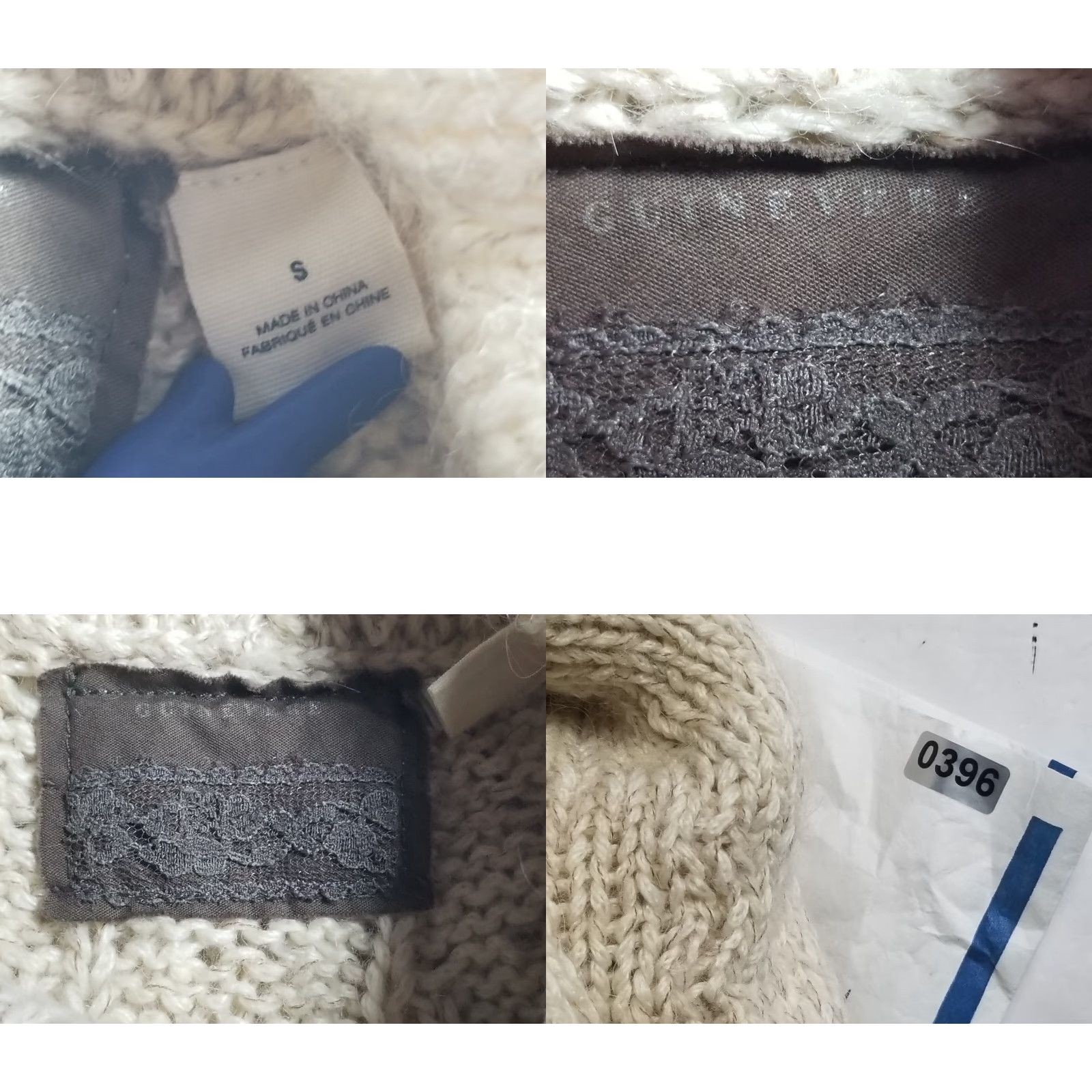 Vintage Guinevere Womens Small Cowl Neck Sweater Wool Mohair Blend Beige Knit Pullover Size S / US 4 / IT 40 - 8 Thumbnail