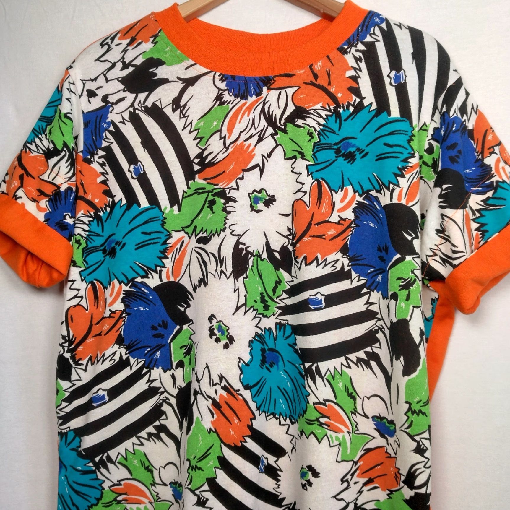 Etro VINTAGE Traffic Jam Shirt Women Small Orange Floral 80s Beach Surf Vintage 1980s Womens Size S / US 4 / IT 40 - 5 Thumbnail