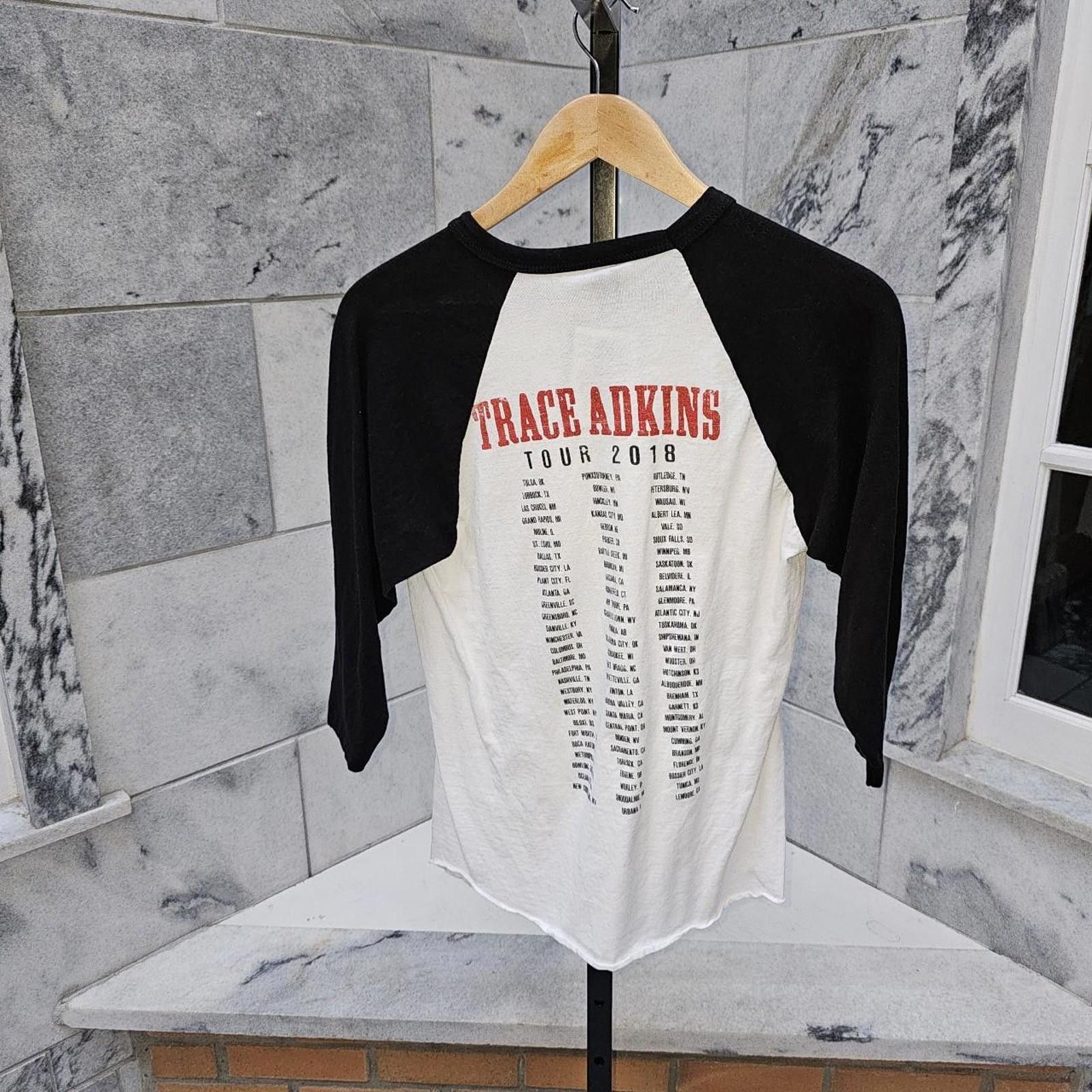 Tultex Women's Ringer Quarter Sleeve Trace Adkins T-shirt Size S / US 4 / IT 40 - 5 Thumbnail