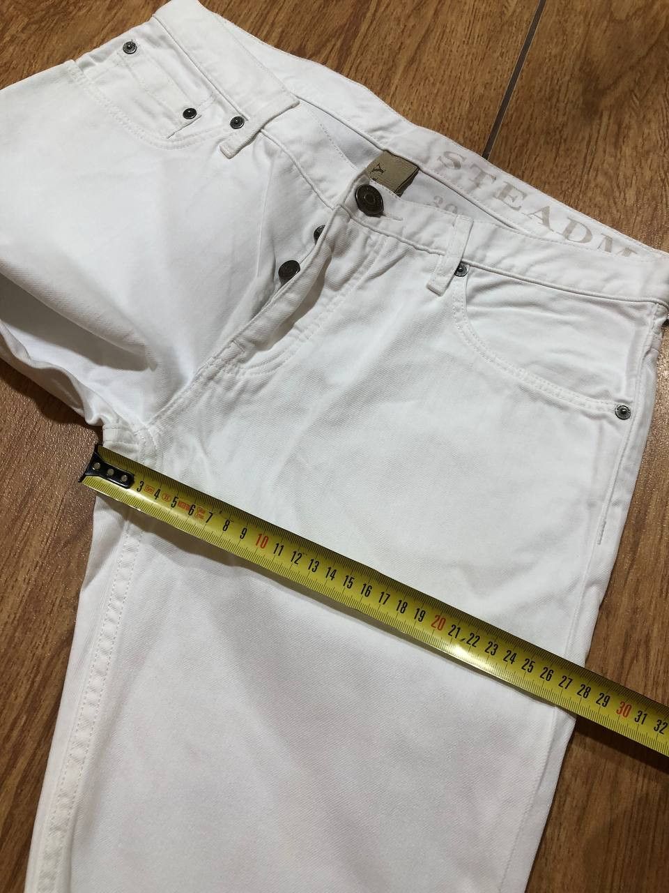 Burberry Mens Burberry Brit Steadman White Cotton Straight Jeans Size US 30 / EU 46 - 13 Thumbnail