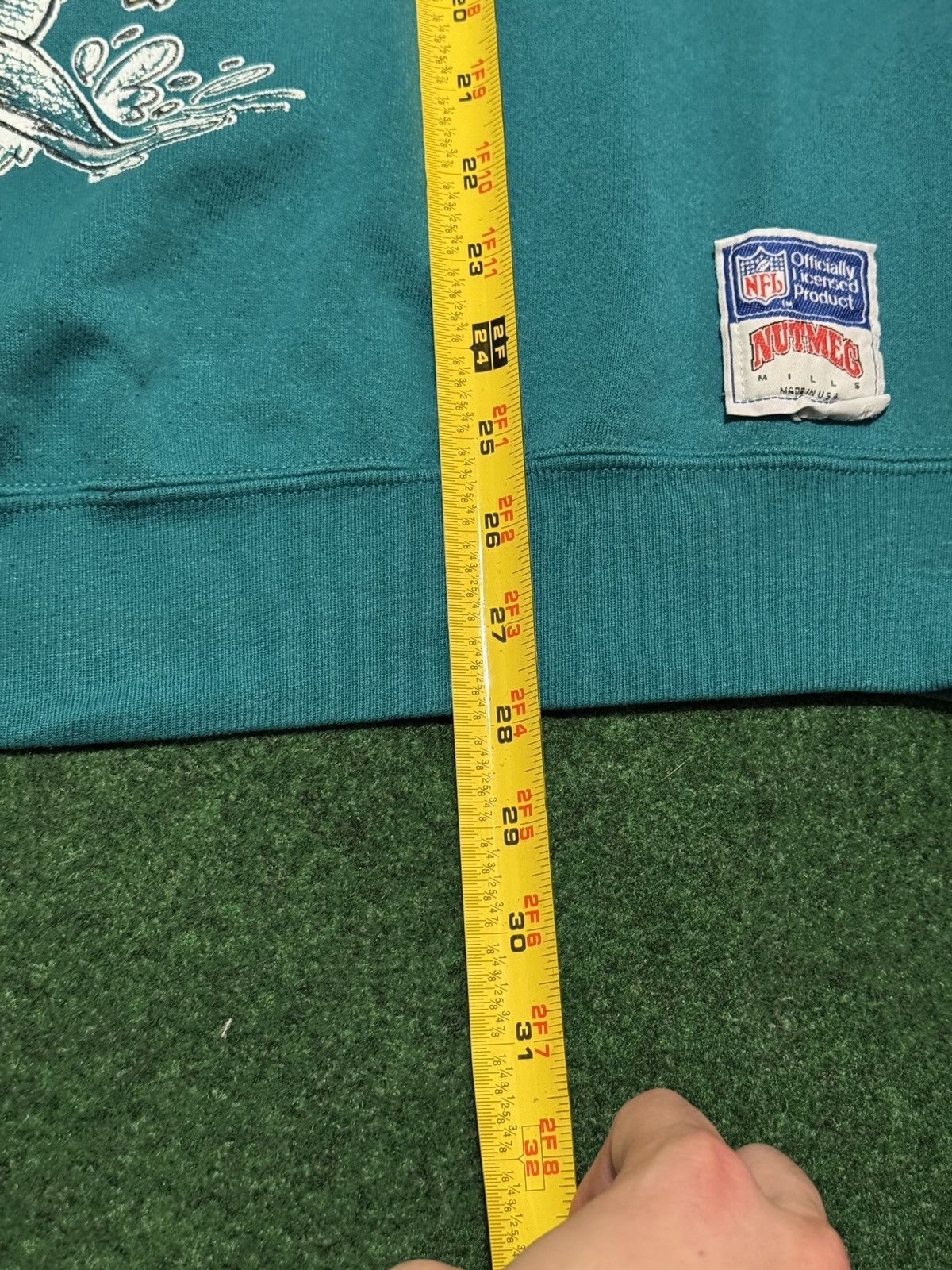 Nutmeg Vintage 90s Miami Dolphins RARE Retro Nutmeg Sweatshirt Size US XL / EU 56 / 4 - 9 Thumbnail