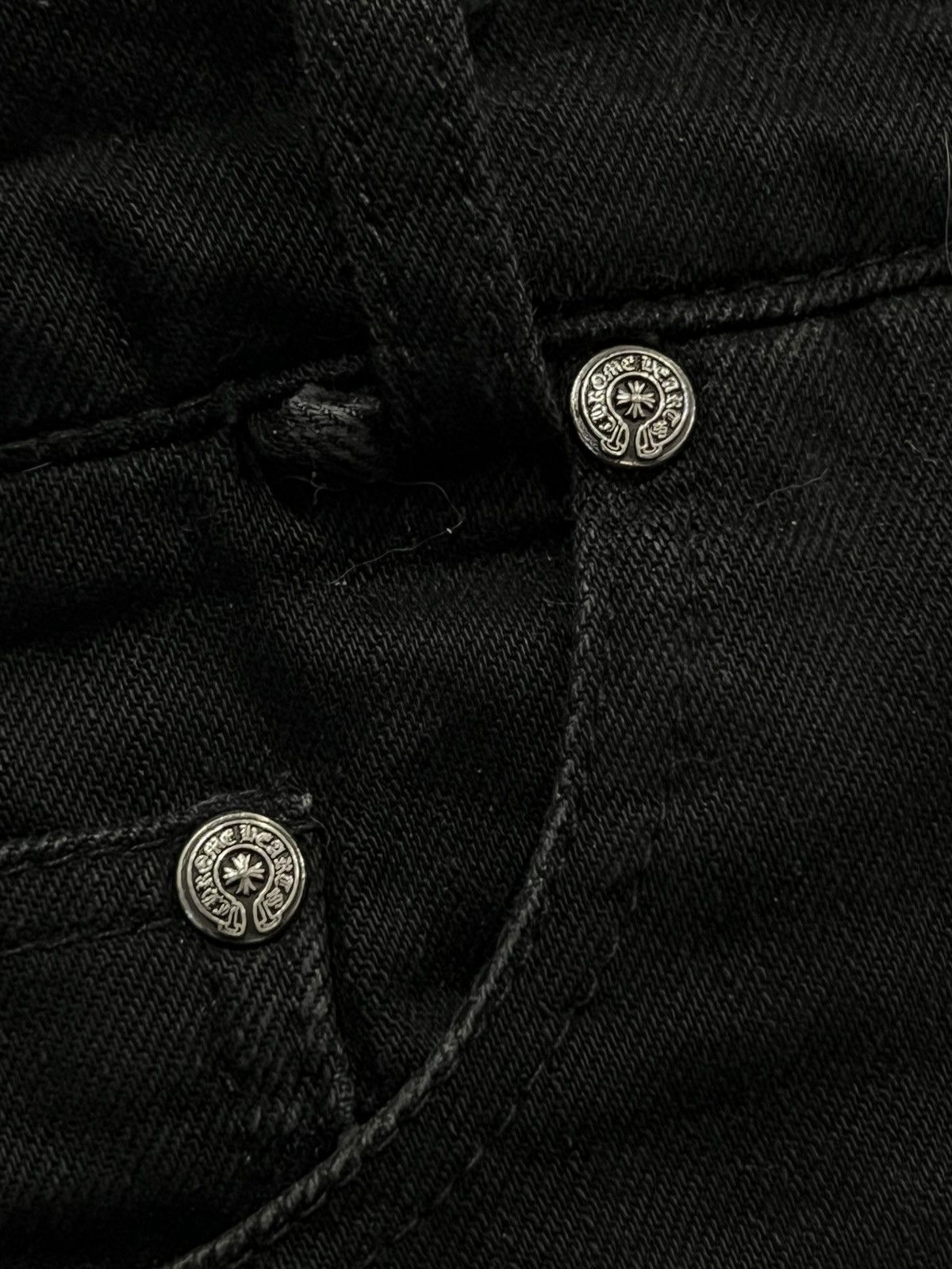 Chrome Hearts Vintage Chrome Hearts Fleur Knee Black Denim Size US 30 / EU 46 - 4 Thumbnail