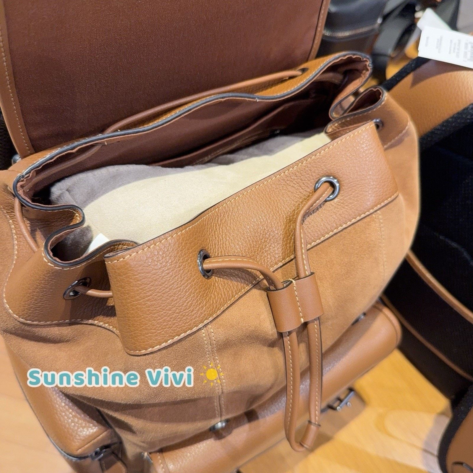 Coach NWT Coach MEN's Sprint Backpack CCG12 suede Cognac/Sienna Size ONE SIZE - 2 Thumbnail