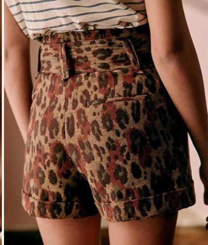 Sezane Sezane Jacquard Leopard High Rise Shorts Size 34" / US 12 / IT 48 - 9 Thumbnail