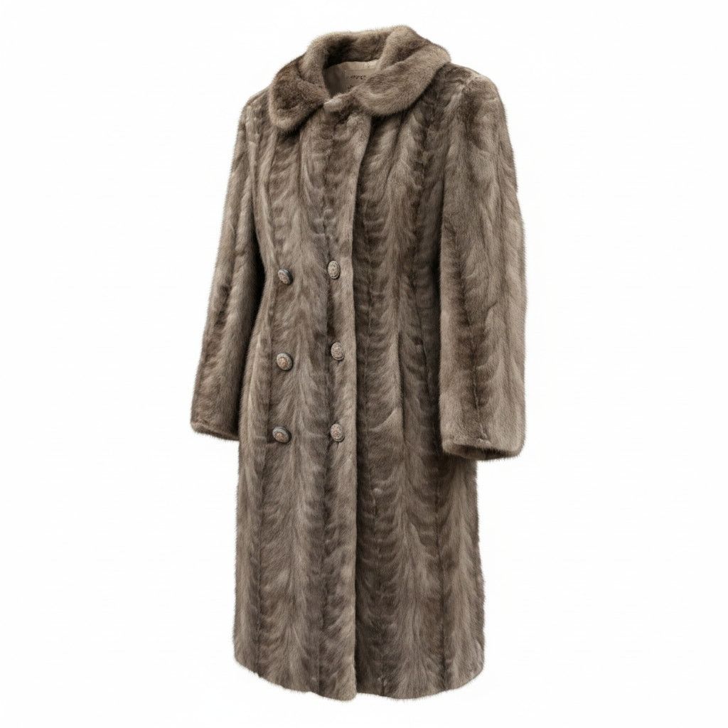 Vintage Vintage 60s Blue Iris Mink Coat by Furs by Robert Detroit Size M / US 6-8 / IT 42-44 - 4 Thumbnail